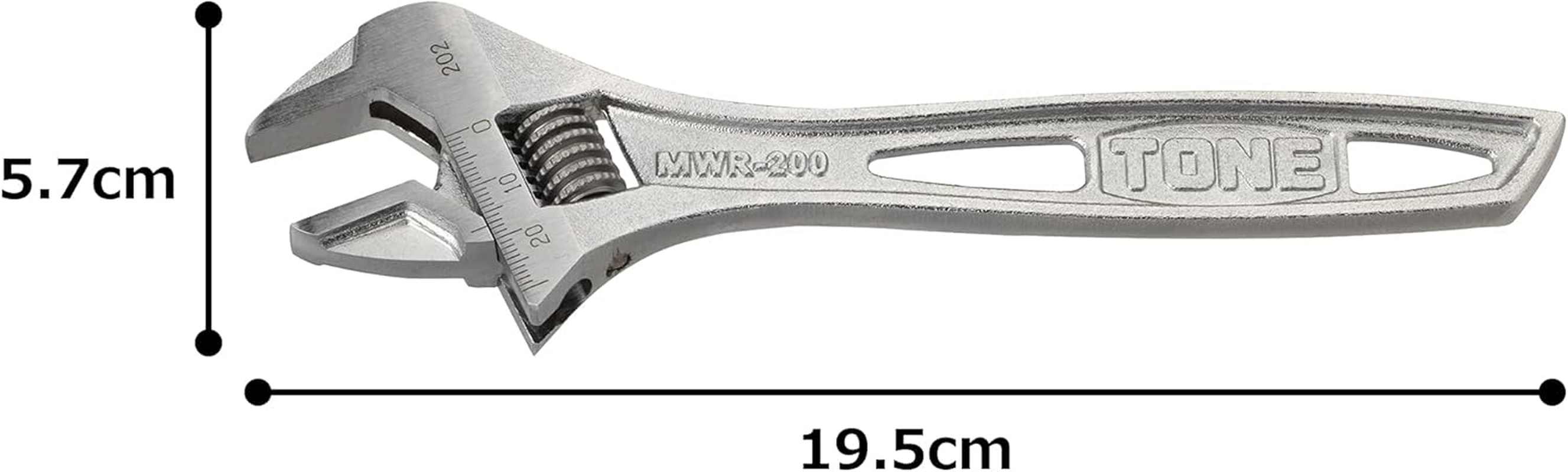 TONE MWR-200 Monkey Wrench (With Graduation) Total Length 7.9 Inches (200 Mm) image number 4
