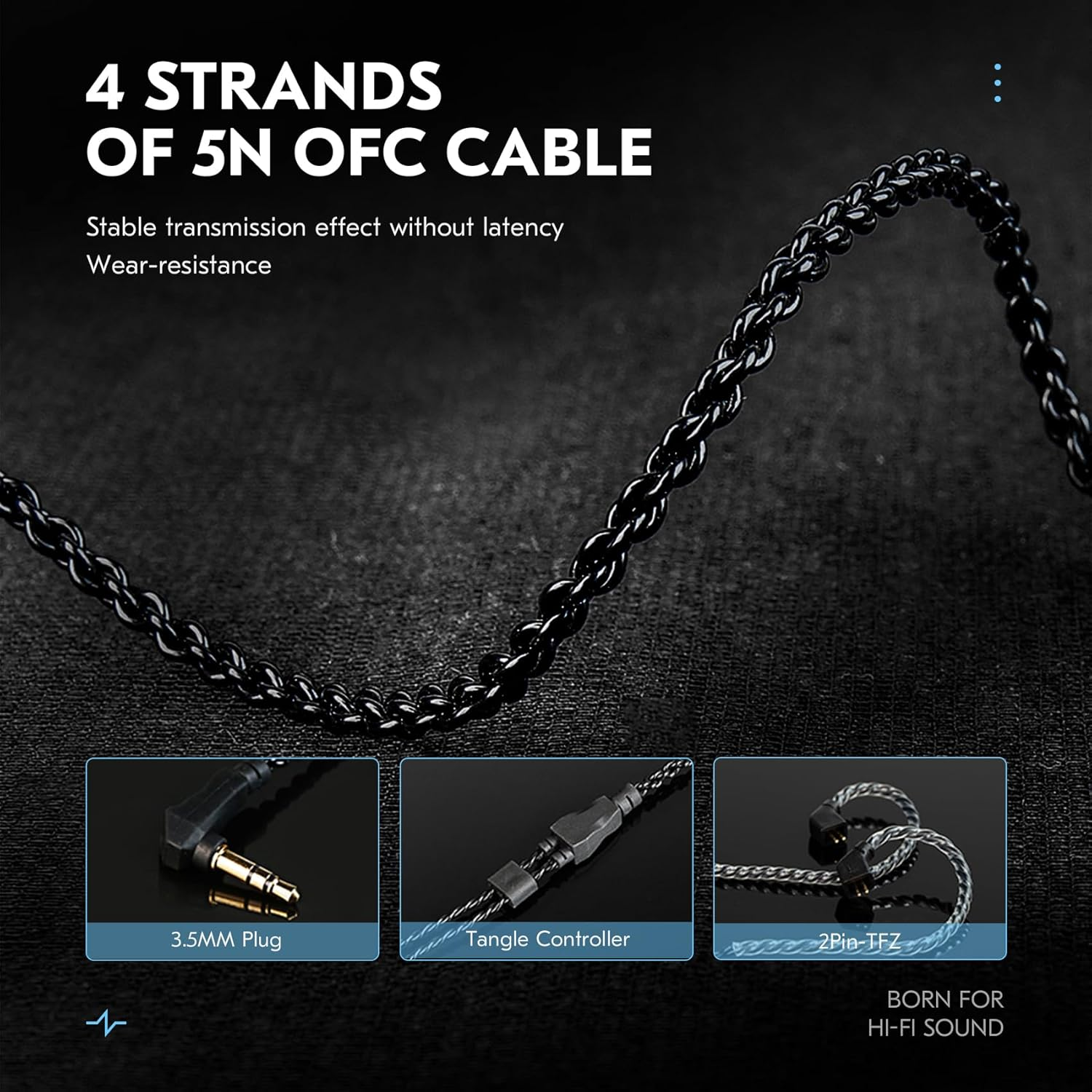 Keephifi CCZ Duet BC04 PRO Hifi in Ear Monitor Earbuds, 1Ba+1Ddclear Earbuds Headphones, 10MM Dual Magnetic DD Wired Earbud, 5N OFC Cable Detachable Bass IEM Wired Headphone(Sliver,With Micro) image number 3