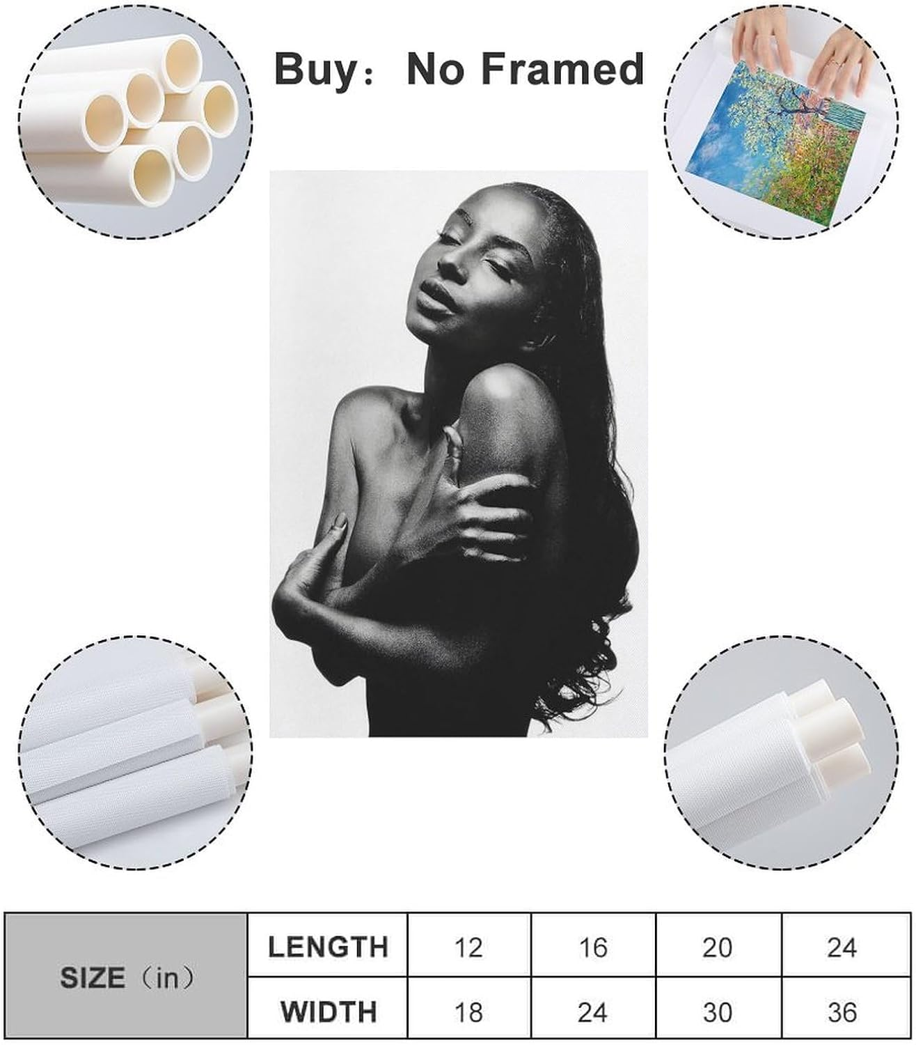 EWCRU Sade Canvas Poster Wall Decorative Art Painting Living Room Bedroom Decoration Gift Unframe-Style12X18Inch(30X45Cm) image number 2