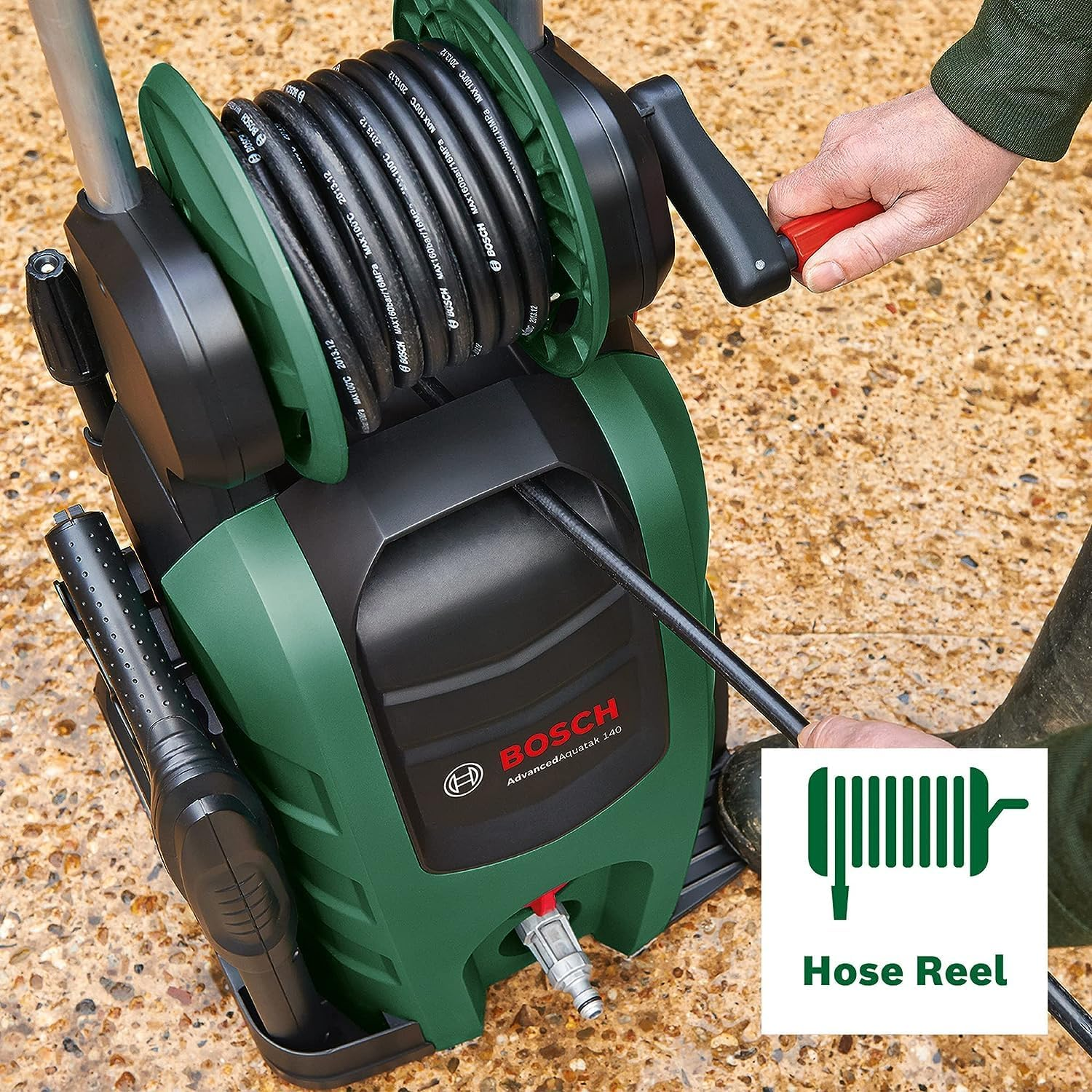 Bosch 2200W Electric High Pressure Washer Cleaner 2175 PSI, Induction Motor, 4 Cylinder Pump, Rotary & Variable Fan Lance, 8M Hose, Self Priming Capable,On-Board Accessory Storage, Advancedaquatak 150 image number 1