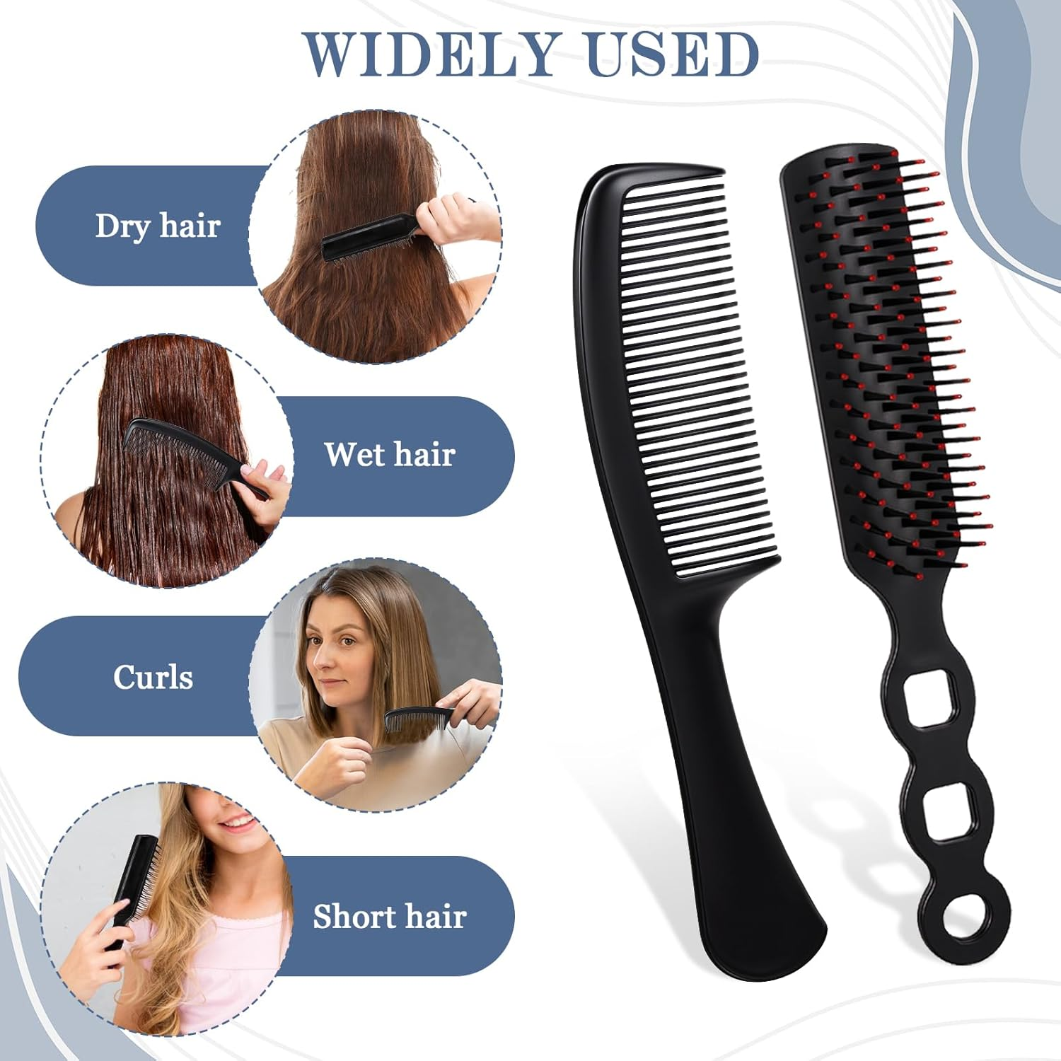100 Pcs Hair Brushes and Combs Set for Homeless Individually Wrapped Bulk Hair Brush and Comb Set for Women Travel Hotel Homeless Charity image number 3