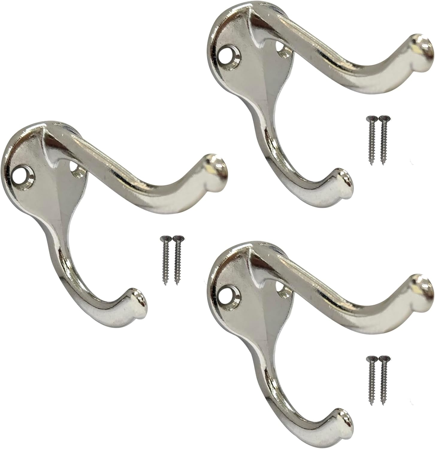 QCAA Premium Quality Single Prong Robe Hook Hanger, Zinc Die Cast, Matte Black, 6 Pack image number 2