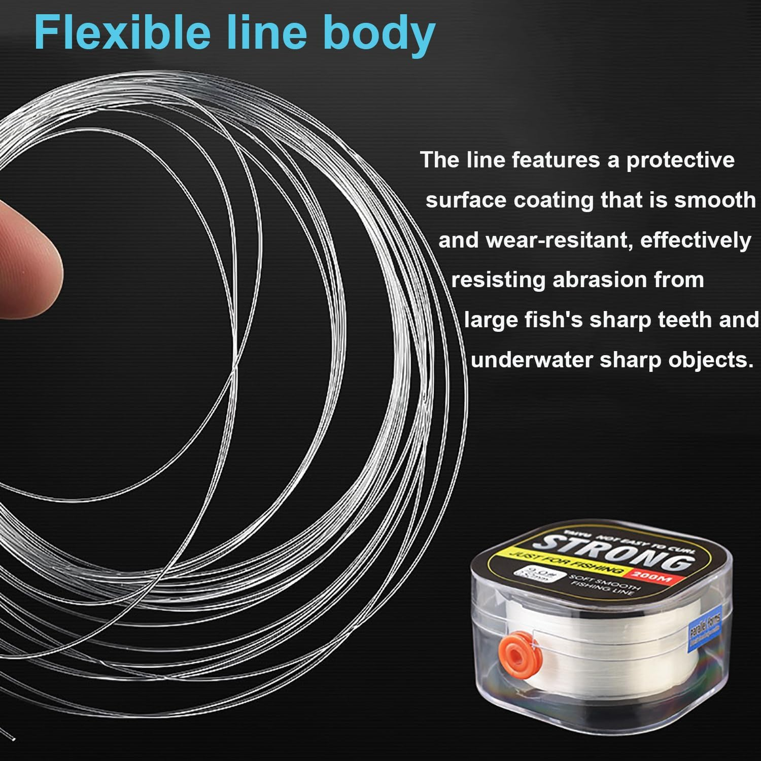Monofilament Fishing Line, 0.52Mm Diameter, 200M Length Fish Wire String,14.8Kg Strength, Clear Nylon Leader Line for Fresh/Saltwater Hanging Decorations Beading and Crafts image number 6