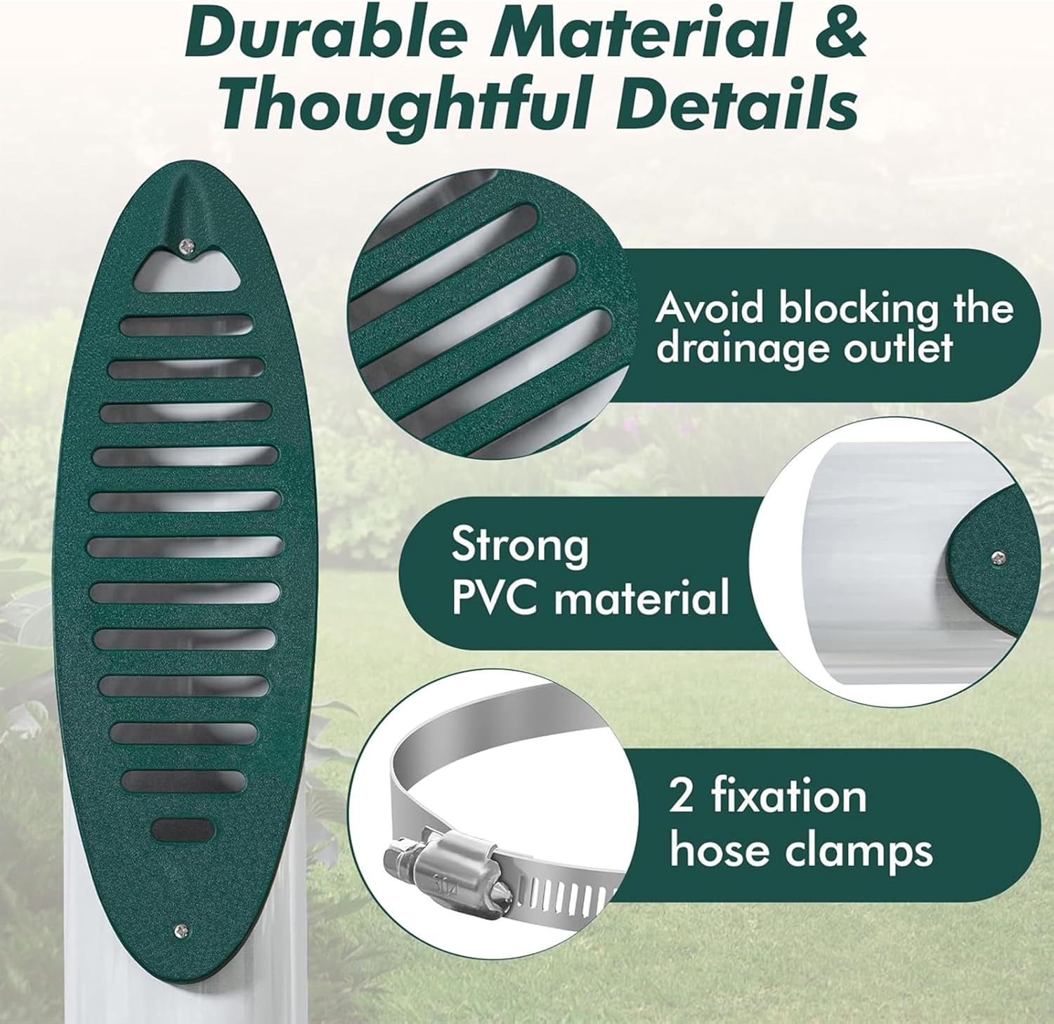 Yard Drain Emitter,4 Inch Green Angled Drain Grating Yard Drain Emitter,Grating Drain for Sump Pump Discharge & Gutter Downspout Extensions image number 4