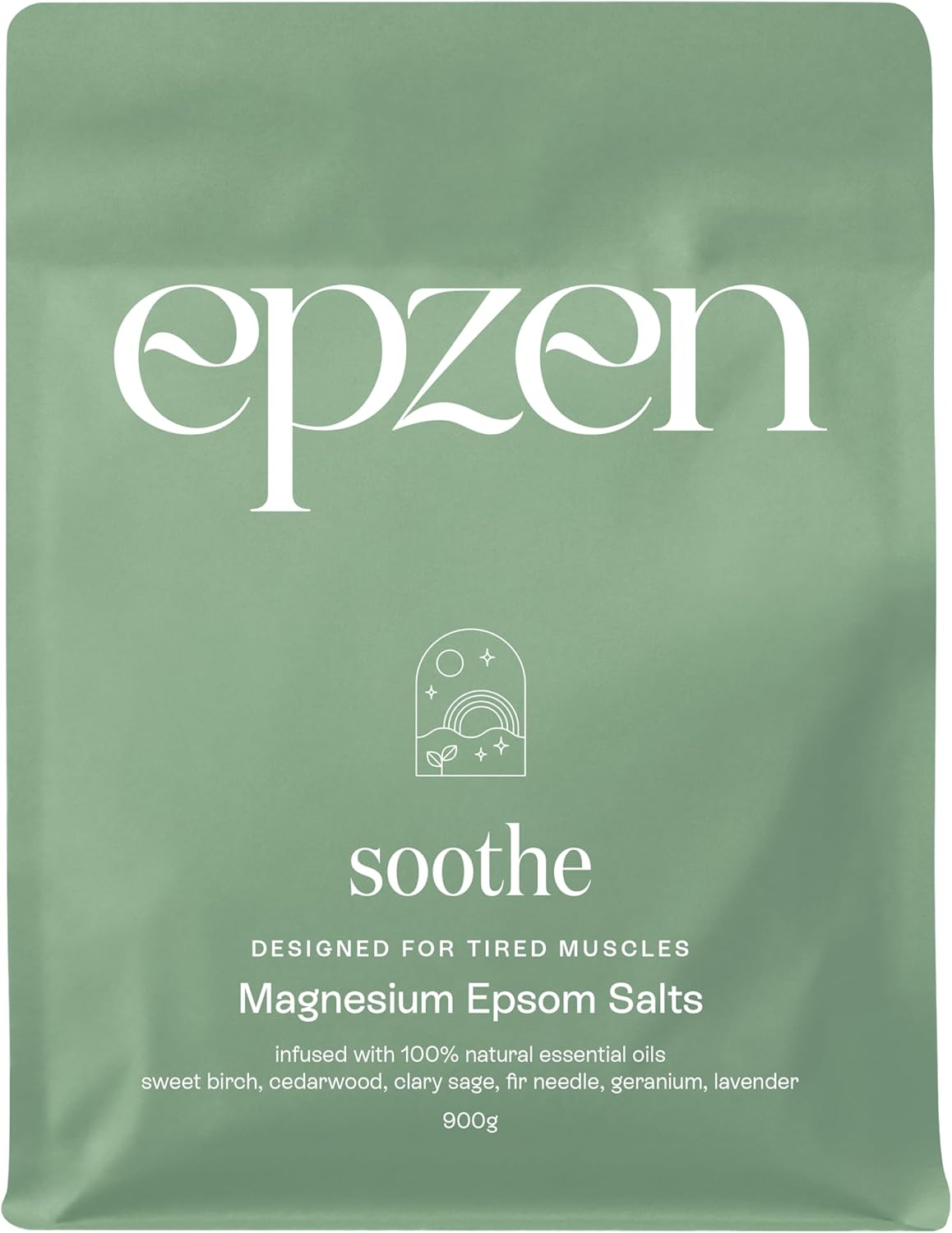 Epzen Soothe Magnesium Epsom Salt Bath - Relief for Aches & Stress with Clary Sage, Geranium & Aniseed Oils, Ideal Post-Workout & Relaxation Soak - 900G image number 1