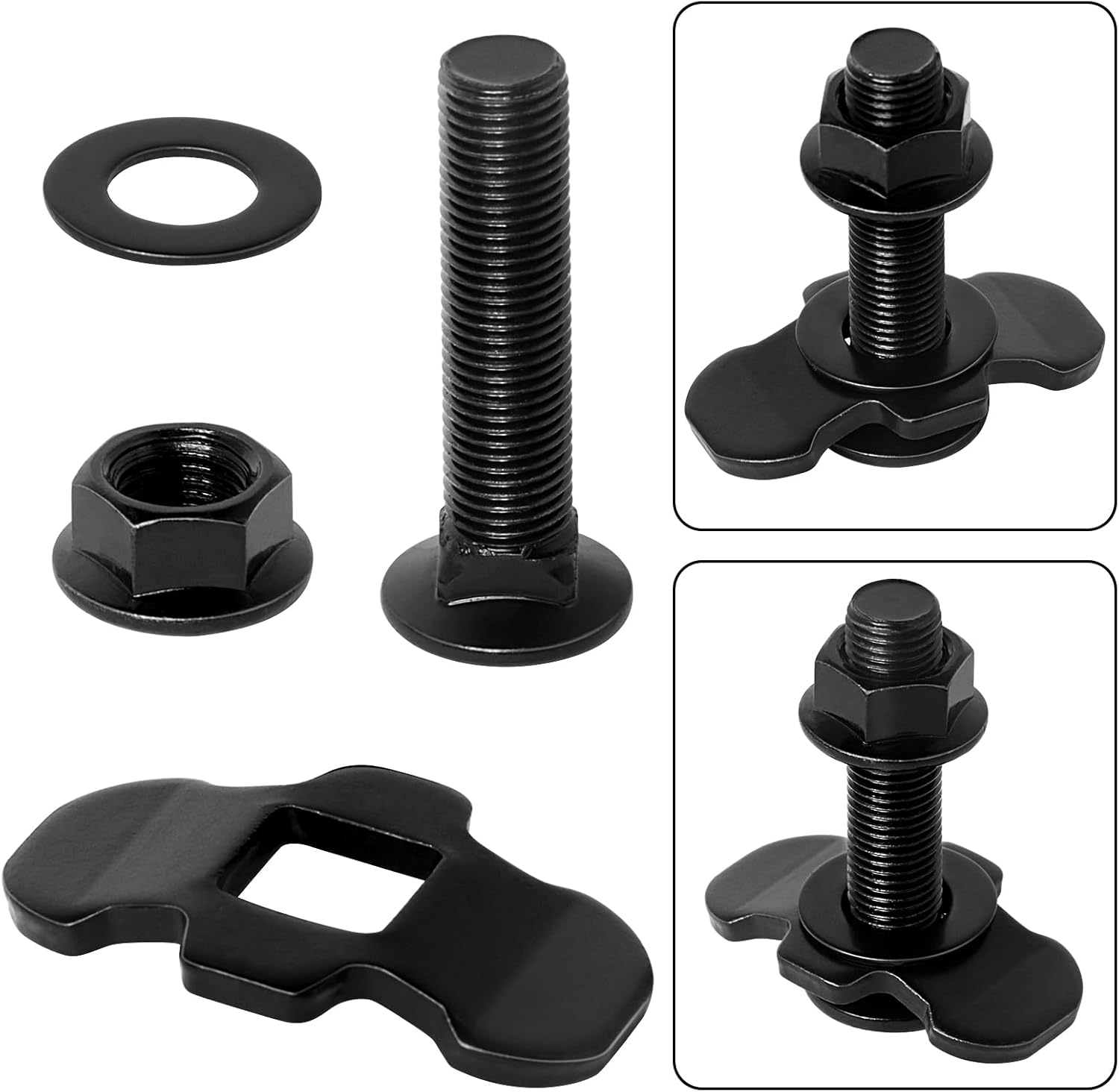 L Track Threaded Stud Fittings L-Track Threaded Double Stud Lug Fitting Tie Down, Used with L Track Rails for Truck Bed or Trailer Cargo Control, Pack of 10, Black image number 2
