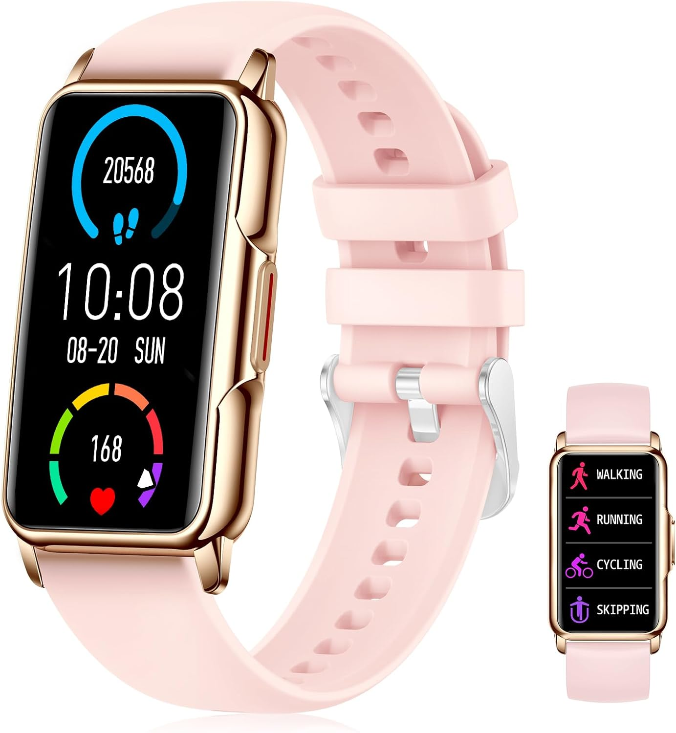 PLAZOR Smart Watches Fitness Tracker for Women Men(Gold) with 115 Sports Modes, 24/7 Heart Rate, Blood Oxygen, Sleep Tracker, Step Calorie Counter, IP67 Waterproof Watch for Andriod Ios