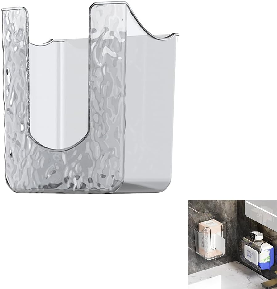 1PCS Kitchen Wipes Storage Box Wall Mount,Wipes Wall Holder,Refillable Wipes Container, Tissue Wipes Wall Holder for Bathroom Kitchen, Toilet Bathroom Wipes Holder (White)