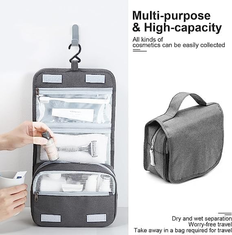 Travel Bag Toiletry Bag with Hanging Hook,1Pc Portable Hanging Travel Toiletry Bag,Foldable Travel Hanging Toiletry Bag,Hanging Travel Toiletry Bag Folding Travel Wash Bag,Hanging Toiletry Bag Folding image number 2