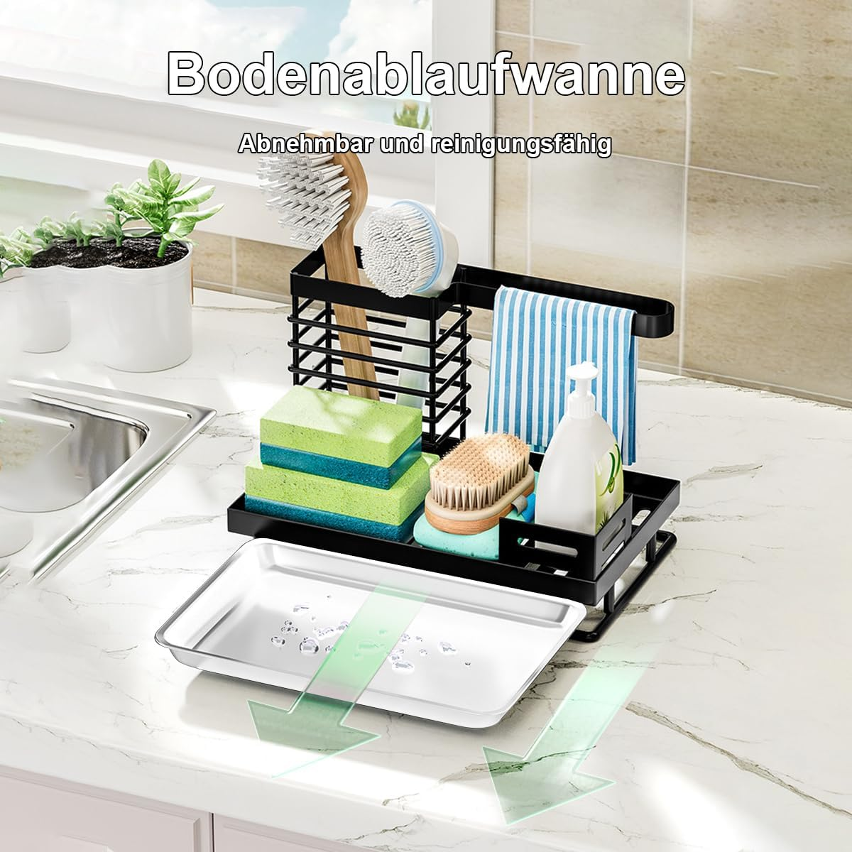 NEXROLA Kitchen Storage Rack with Carbon Steel Material Multifunctional Storage Rack Suitable for Kitchen and Dining Room -24.5 X 15 X 7.5 Cm, 760G image number 3