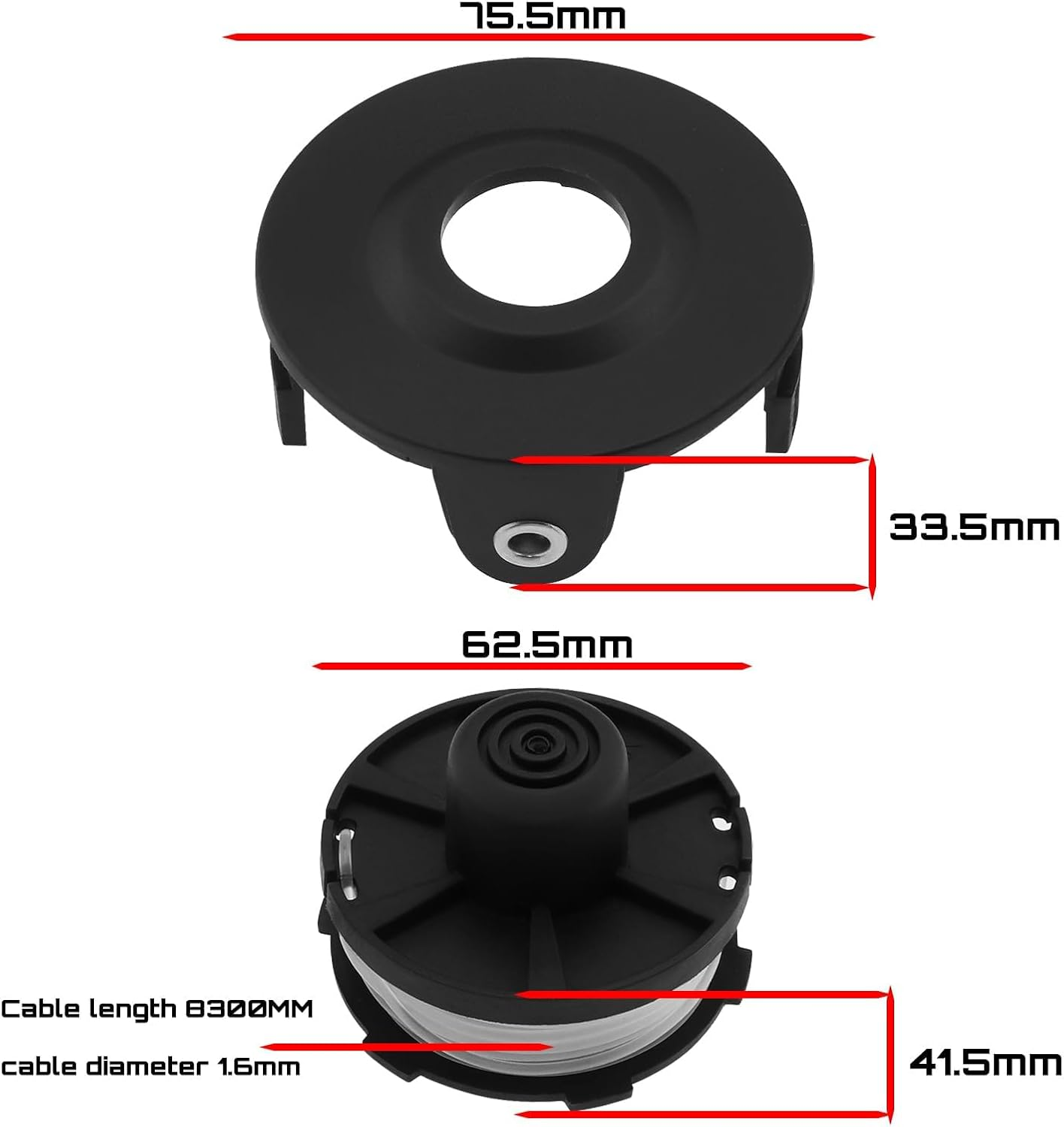 Diameter 1.6Mm Grass String Trimmer Replacement Spool Line Set Replacement Part 195858-1 196146-9 Compatible with MAKITA DUR141 DUR181 image number 6