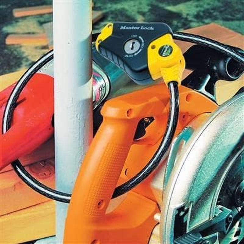 MASTER LOCK Security Cable with Key Lock [Adjustable Locking Cable from 30 Cm to 4.5 M] [Python] 8420EURD - Best Used to Secure Sports Equipment, Tools and Outdoor Furniture