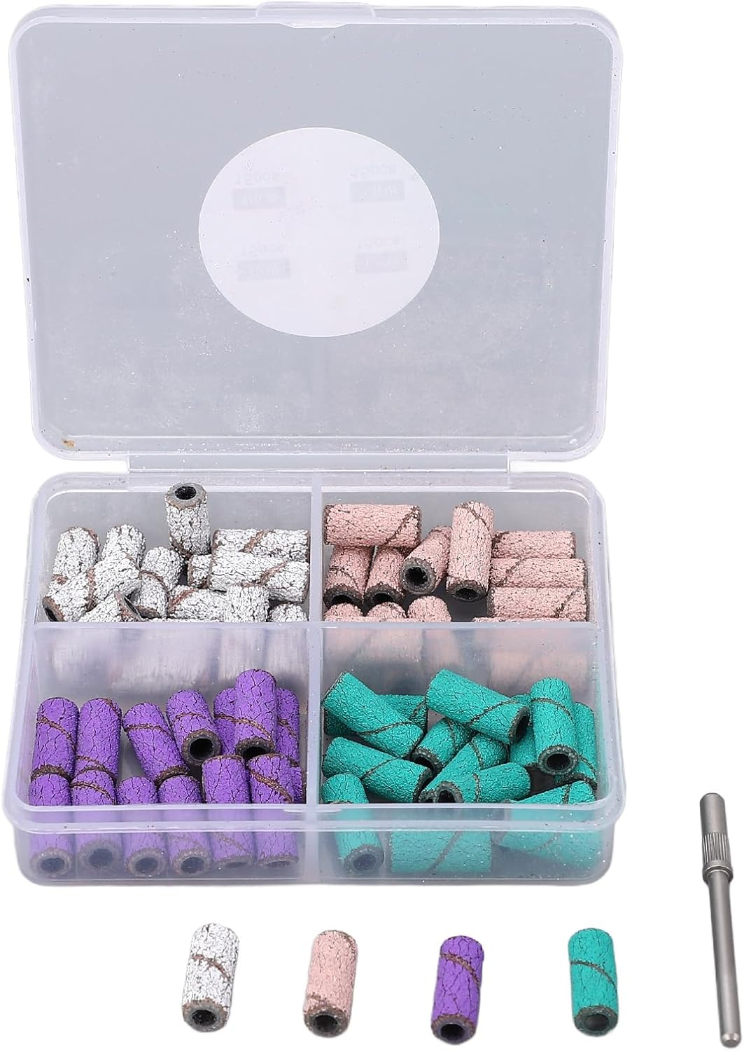 60Pcs Professional Small Sanding Bands, Small Sanding Band for Nail Drill Bits, Manicure Salon Use, Mini Sanding Bands for Manicures and Pedicure image number 1