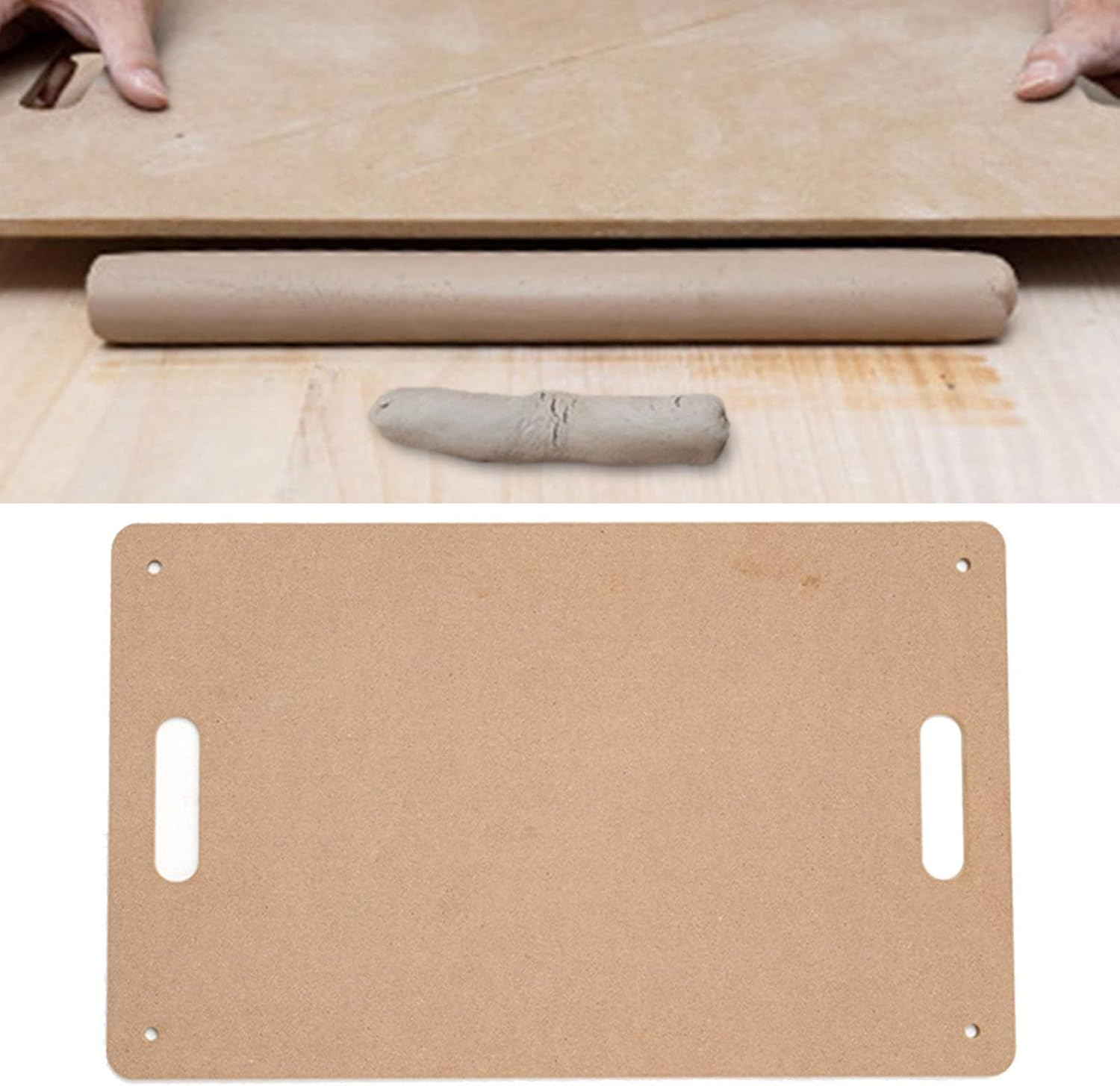 Clay Wedging Board, Plaster Modeling Board with Built in Handle, Clay Board for Drying Work, L image number 5