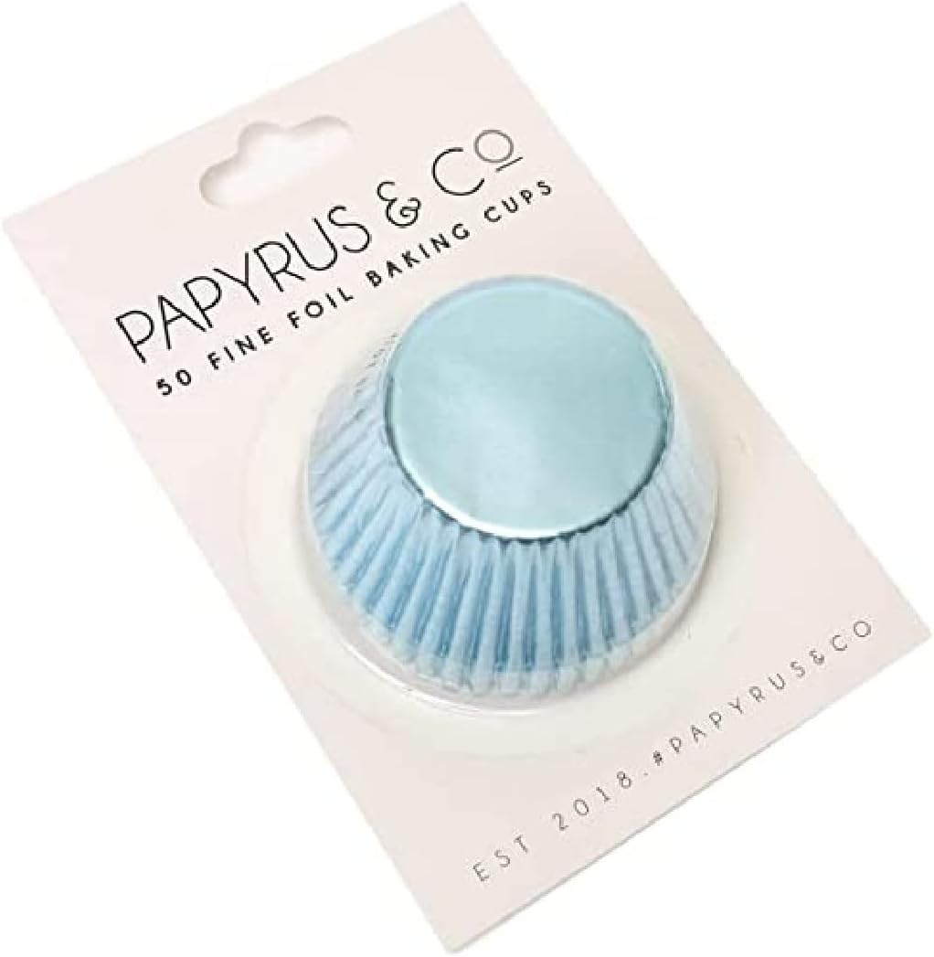 Papyrus Silver Foil Cupcake Cases 50 Mm 50-Pieces Mini Baking Cups Greaseproof Paper for Muffins Tarts Quiches Desserts Elegant Papyrus Cupcake Cases for Baking Party Wedding Silver Cupcake Liners