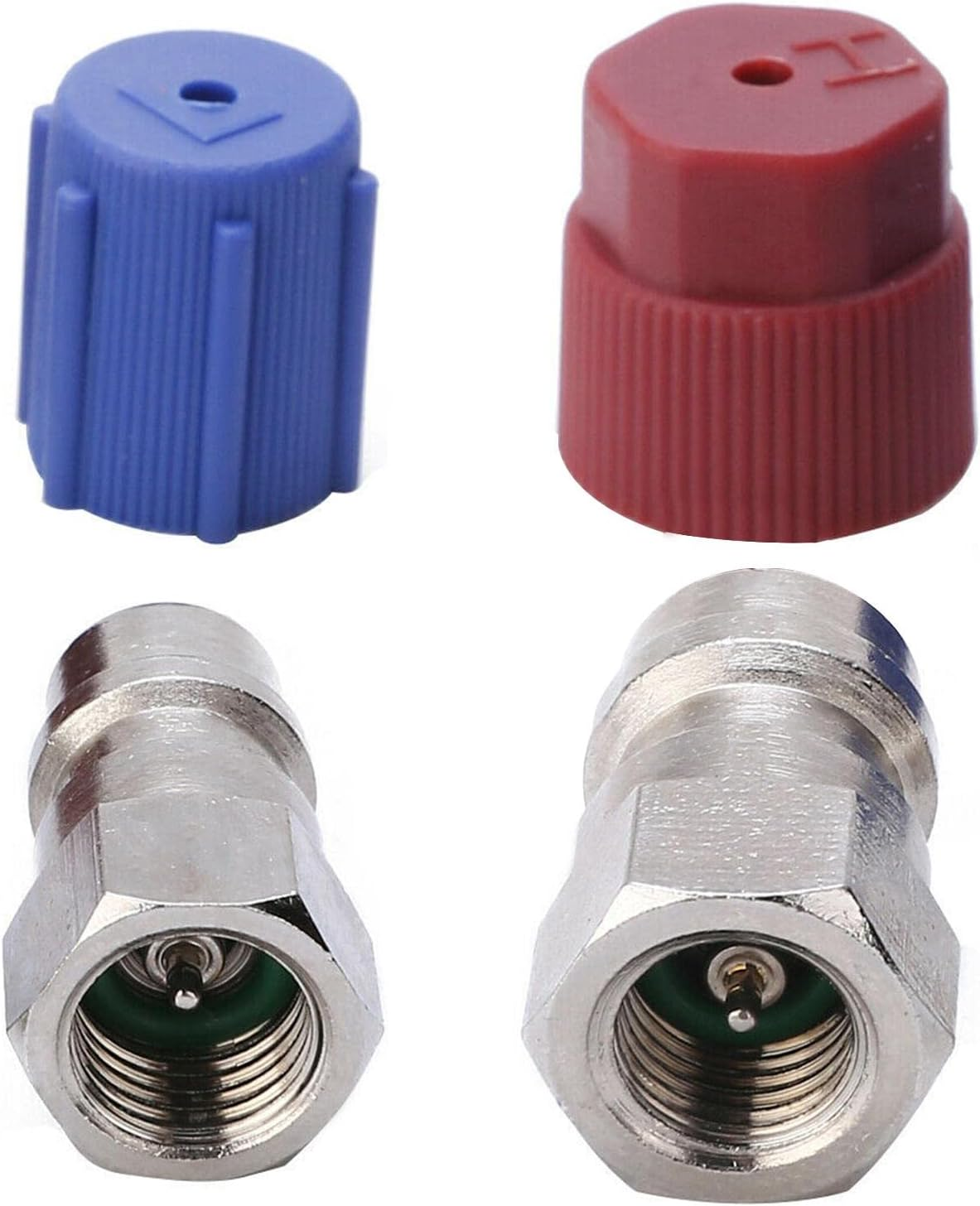 R12 to R134A Conversion Kit - R12 to R134 a High/Low AC Fitting Port Retrofits Conversion Adapter,Quick Coupler A/C 90&deg; Fitting, High and Low Side R-12 to R-134A Retrofits with 2PC