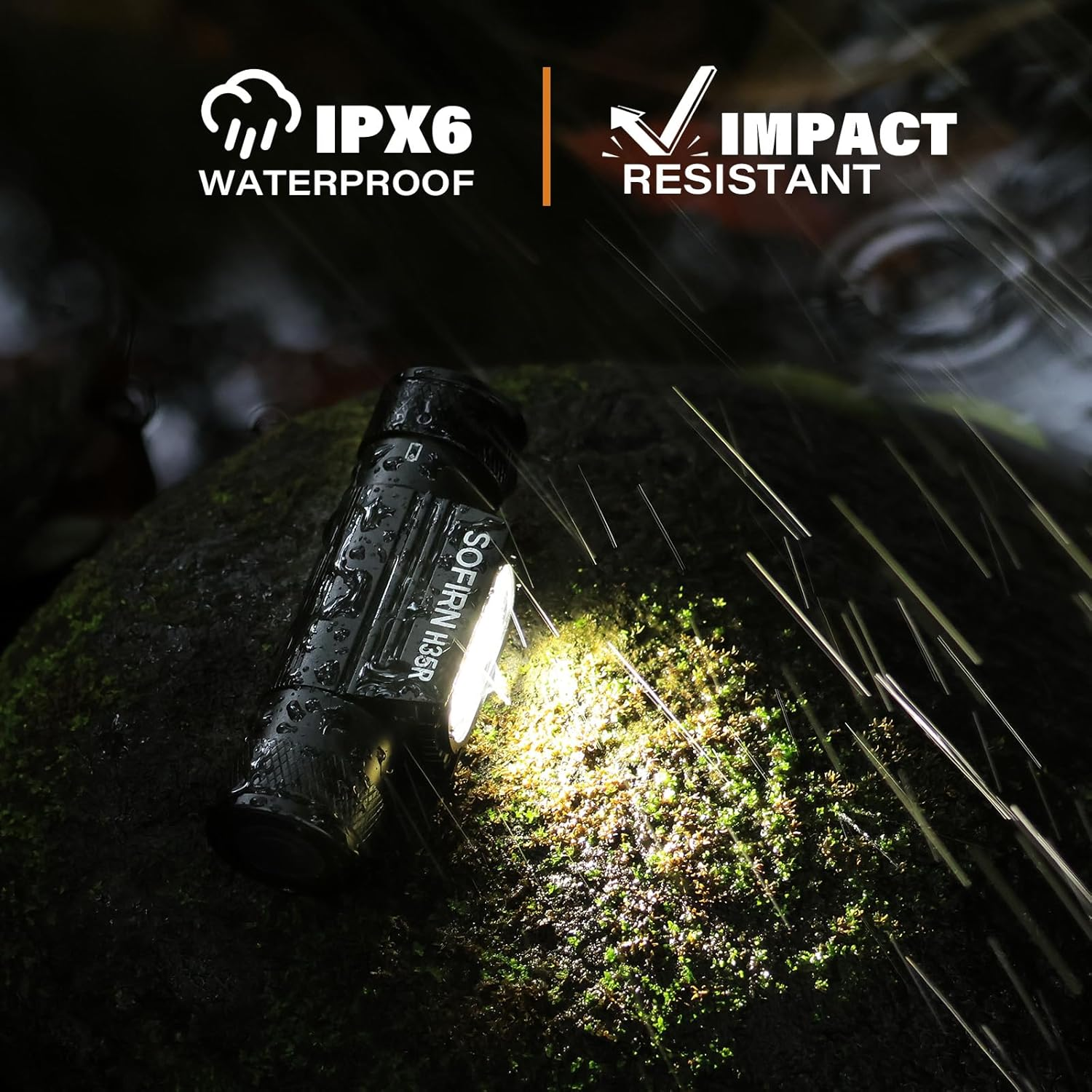 Sofirn LED Headlamp Rechargeable, H35R Super Bright Lightweight Head Light with 660Nm Deep Red Light, 1500 Lumens White Light, IPX6 Waterproof Head Flashlight for Running Hiking Camping image number 1