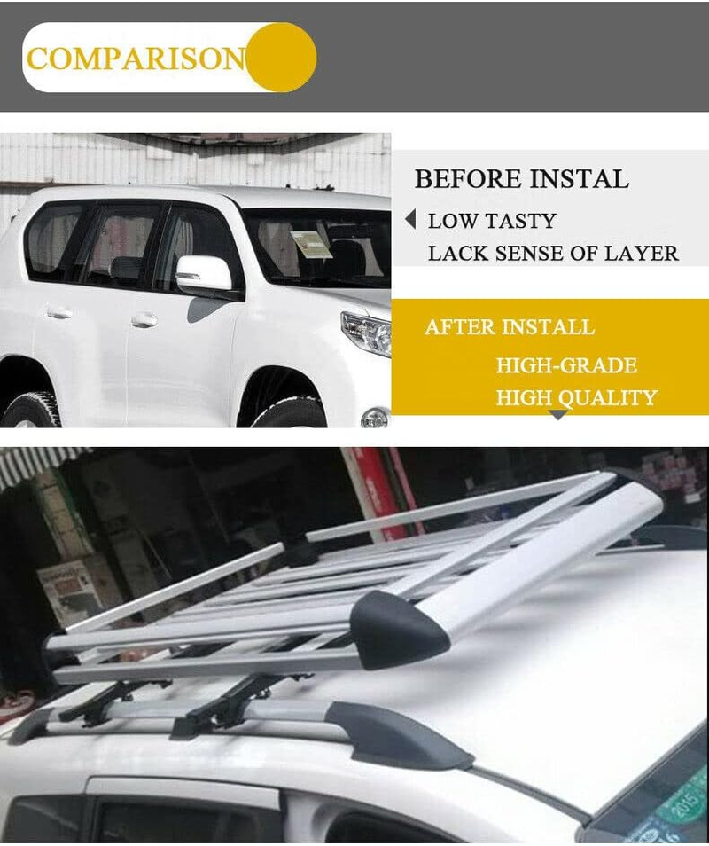 160 * 100 Black Double Car Roof Rack Aluminium Alloy SUV, 4X4 Basket Cargo Luggage Carrier image number 1