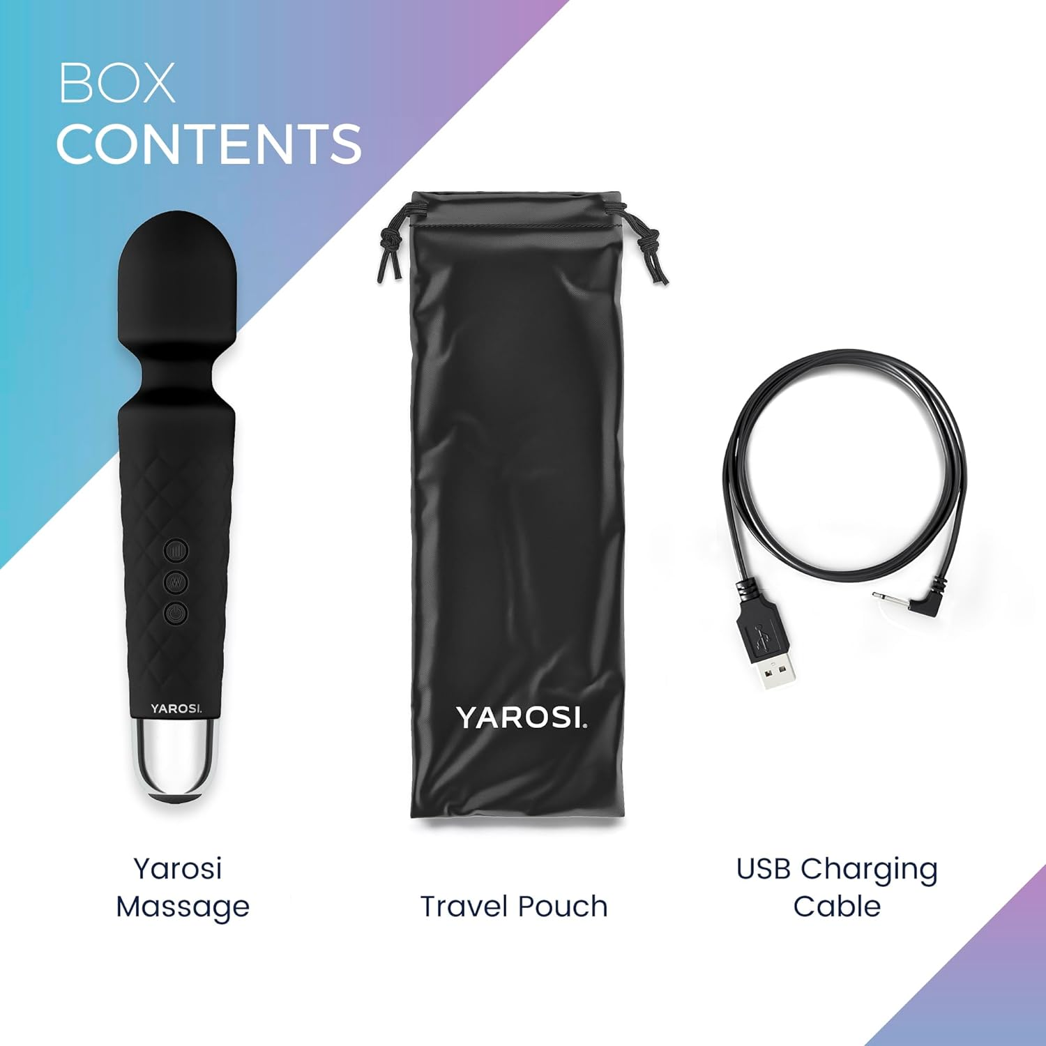 Cordless Therapeutic Massager by Yarosi - Strongest Therapeutic Vibrating Power - Best Rated for Travel Gift - Magic Stress Away - Perfect for Muscle Aches and Personal Sports Recovery - USB - Mini - Black - Purple image number 5