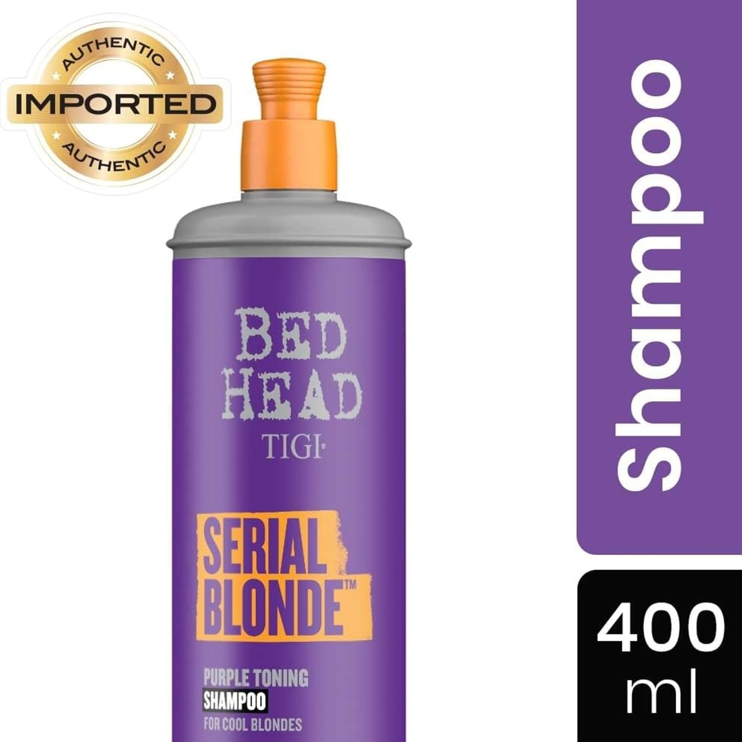 TIGI Bed Head Serial Blonde Purple Toning Shampoo 400 Ml - Orange Scent, Sulfate Free, Liquid, Chemically Treated Hair image number 3
