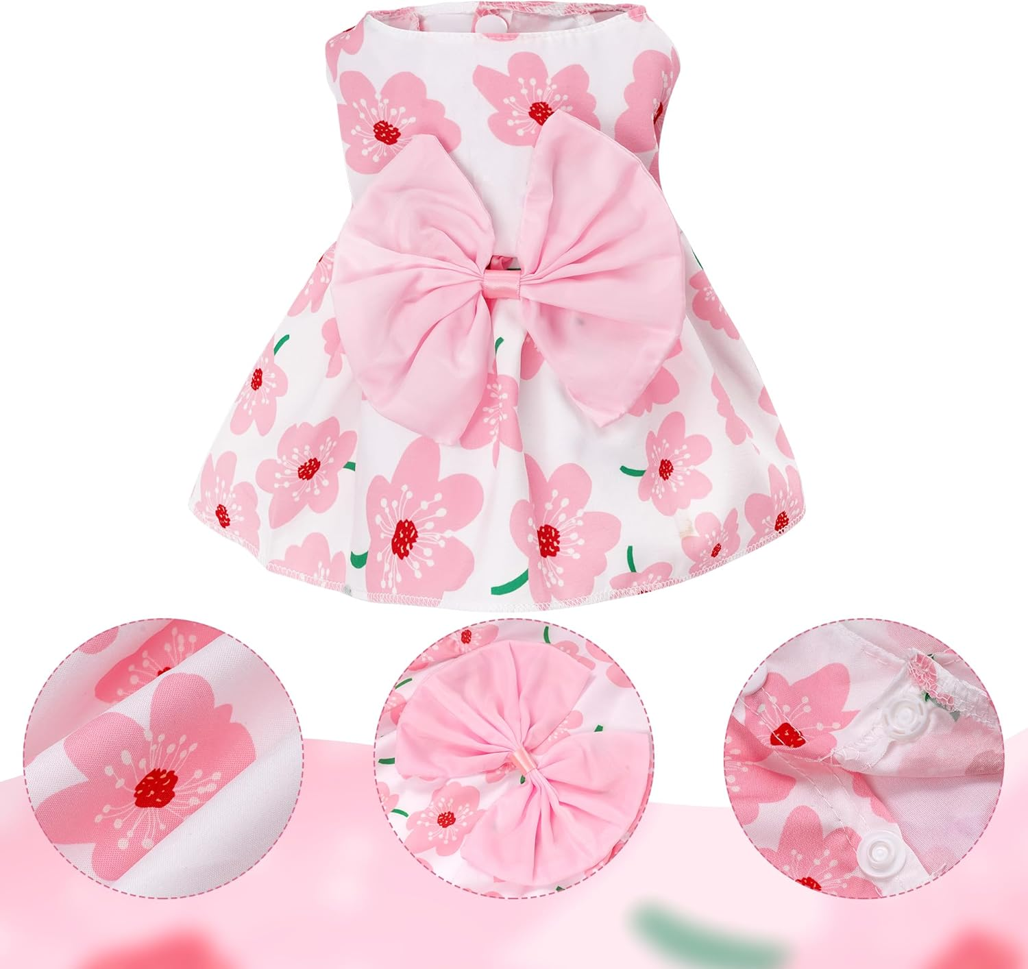 Choyaxo Floral Dog Dress Cute Dog Skirt Pet Dress Summer Pet Clothes for Puppy Small Cats image number 6
