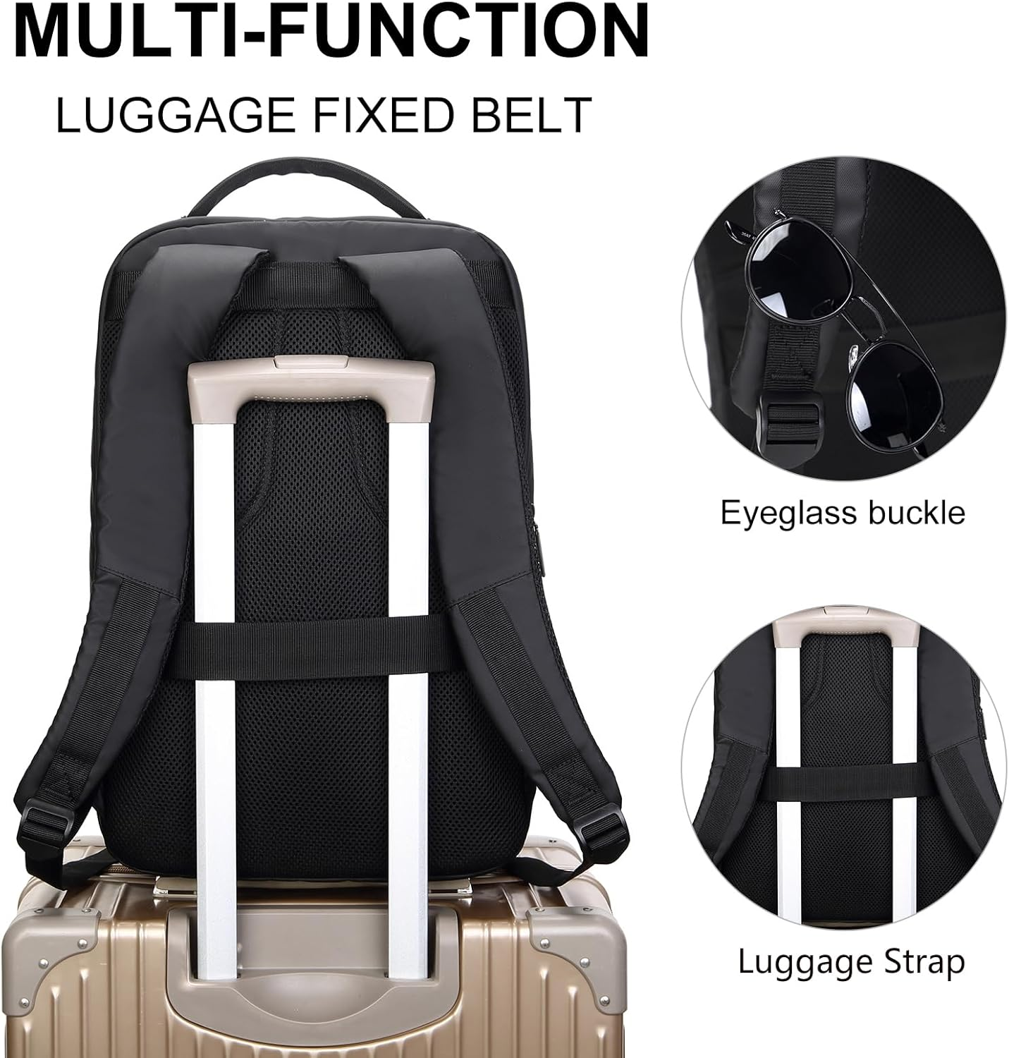 Business Smart Backpack Waterproof Fit 15.6 Inch Laptop Backpack with USB Charging Port,Travel Durable Backpack image number 3