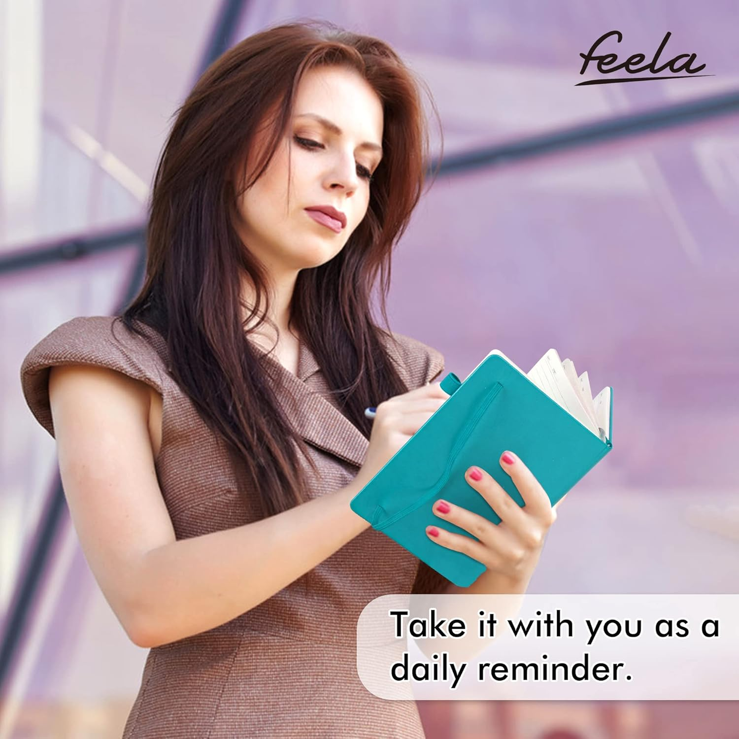 Feela 3 Pack Notebooks Journals Bulk with 3 Black Pens, A5 Hardcover Notebook Classic Ruled Lined Journal Set with Pen Holder for Work Business Journaling Note Taking, 120 GSM, 5.1&rdquo;X8.3&rdquo;, Emerald image number 1