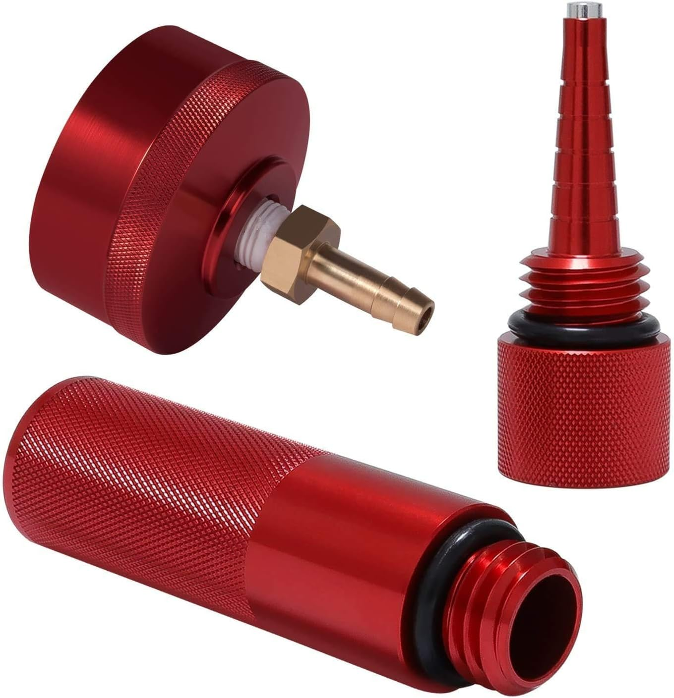 For Honda Eu3000I Eu2000I Eu1000I Generator Extended Run Gas Cap, Mess Free Oil Change Funnel & Magnetic Oil Dipstick Aluminum Red (Set of 3) image number 6