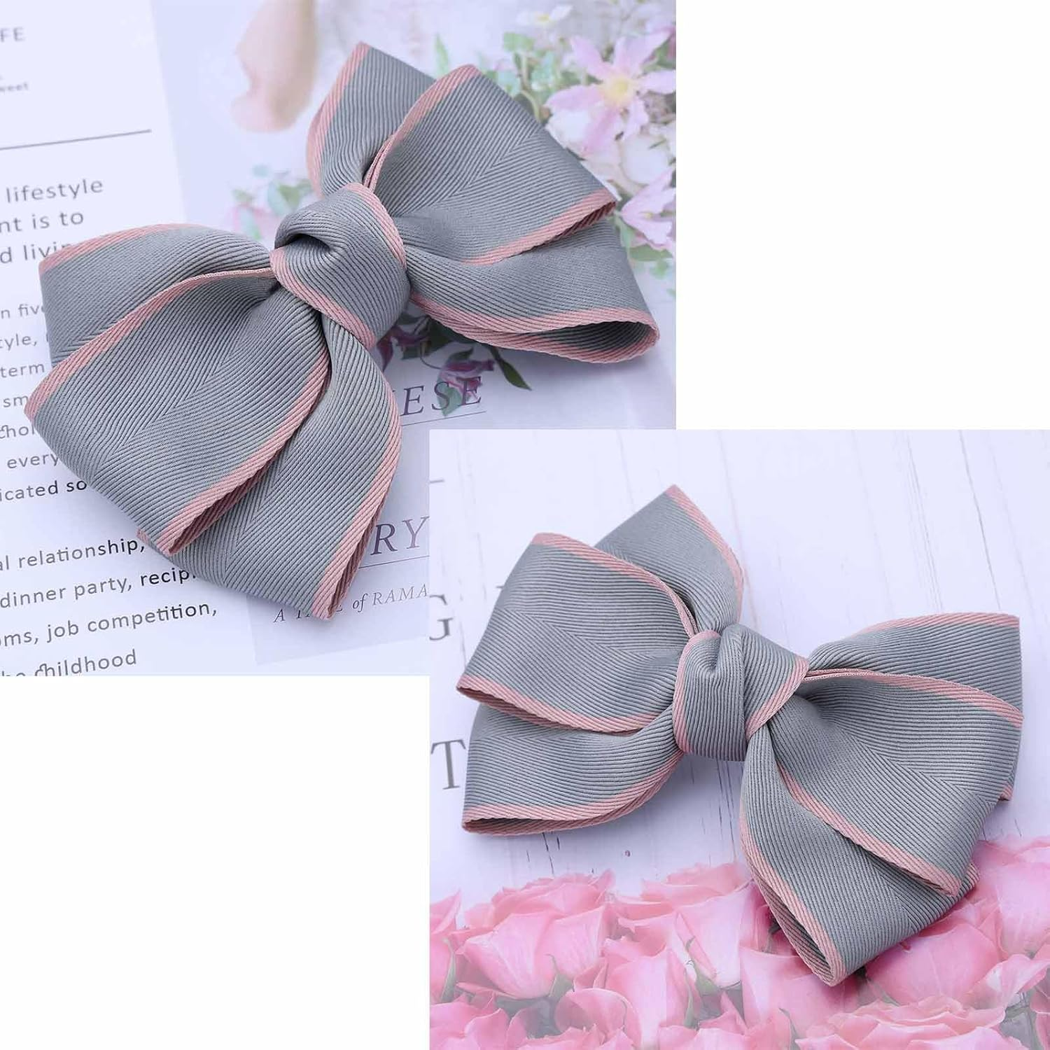Blue Hair Bows for Women Bow Hair Clips Silky Satin Bow Clips Cute Hair Bow Clips French Hair Band Bow Prom Bows Hair Wedding Barrette Party Bowknot Hair Accessories image number 1