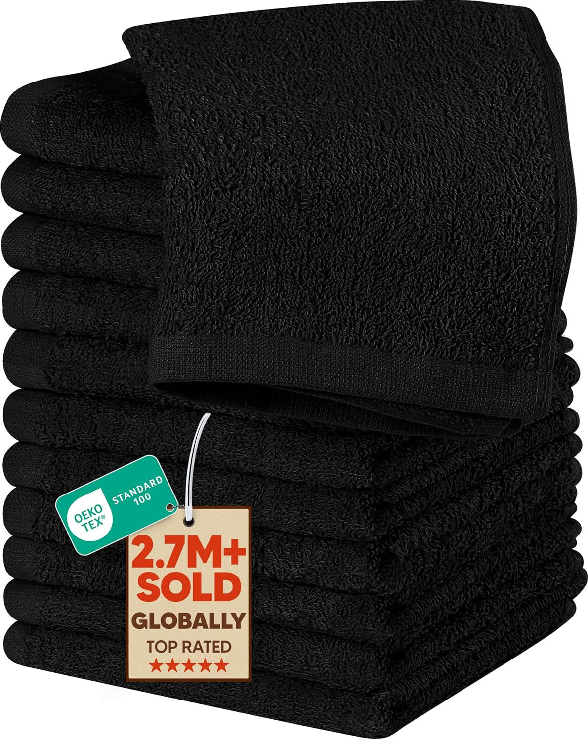 Utopia Towels Cotton Washcloths Set - 100% Ring Spun Cotton, Premium Quality Flannel Face Cloths, Highly Absorbent and Soft Feel Fingertip Towels (60 Pack, White)