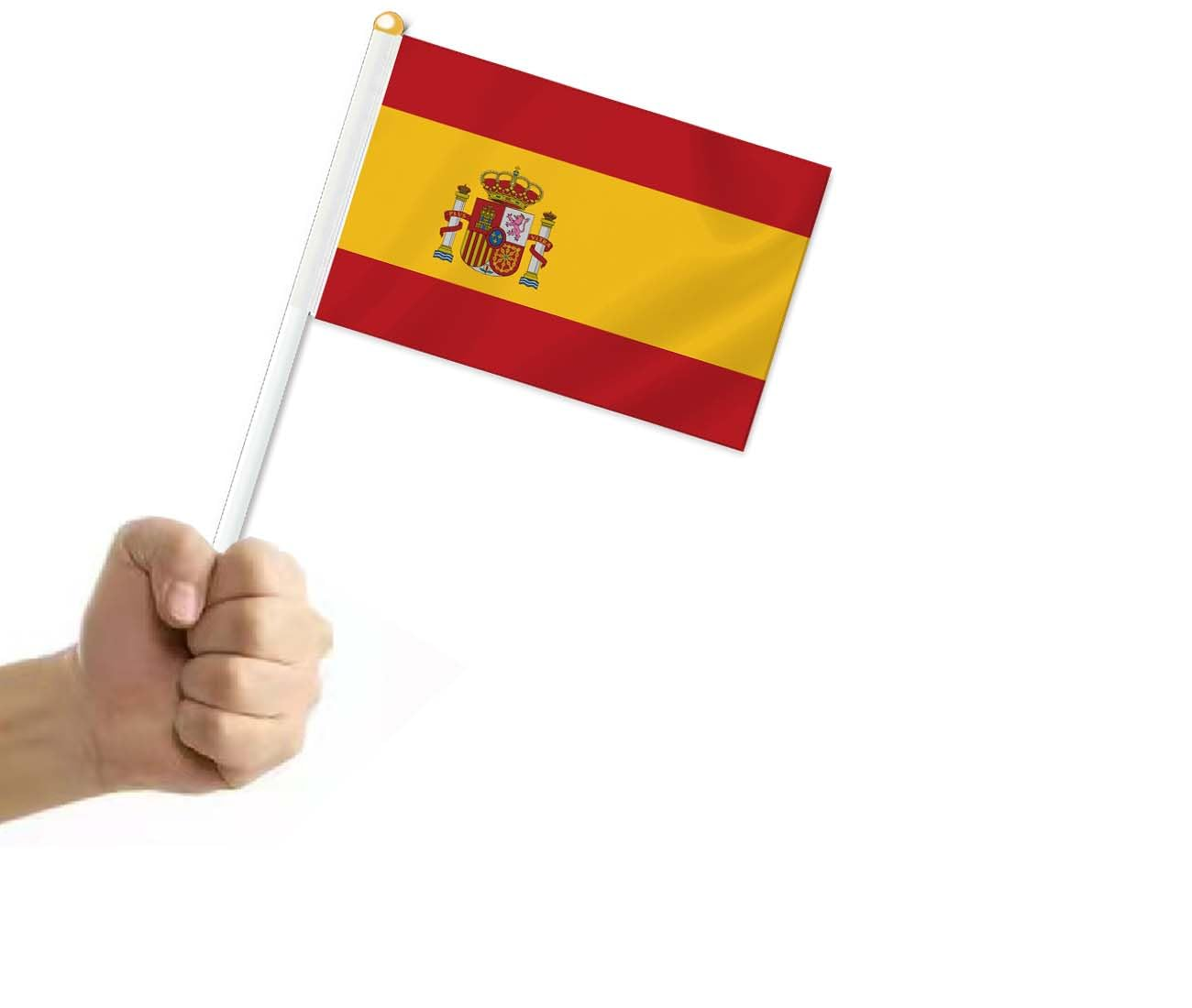 10 PCS Spain Handheld Small Flag, Spanish Hand Held Mini Decor Decoration Banner image number 2