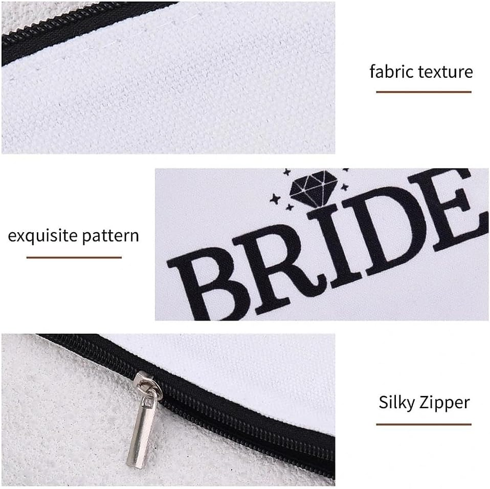 Bride Makeup Bag for Wedding Bachelorette Party Bridal Shower Gifts Bride to Be Cosmetic Purse Travel Toiletry Bag for Women Brides Bridesmaid Wedding Engagement Gift image number 6