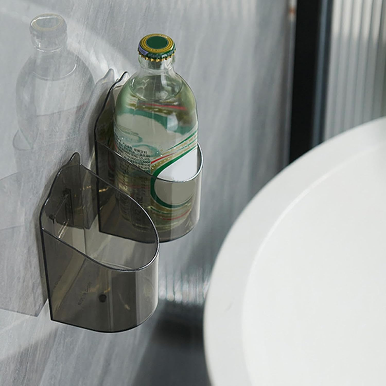 Bottle Display Holder - Soda Can Organizer, Adhesive Bottle Display | Beverages Liquor Bottles Storage Holder, Red Wine Bottle Organizer, Wine Bottle Display Holder for Pool Refrigerator Door - Transparent image number 3