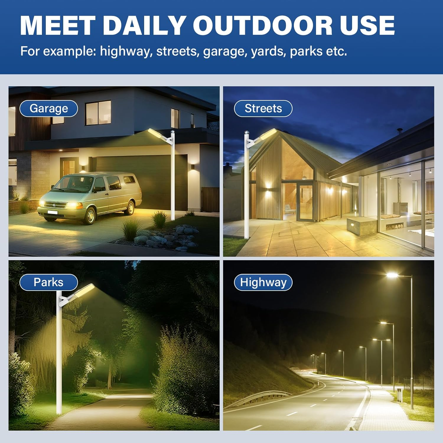 SKYWORLD LED Street Light, 30 W 2426 LM LED Street Lamp Mast Light 4000 K Warm White IP66 Waterproof Outdoor Lights Safety Wall Light for Roads Parking Courtyard Square Path Lamp