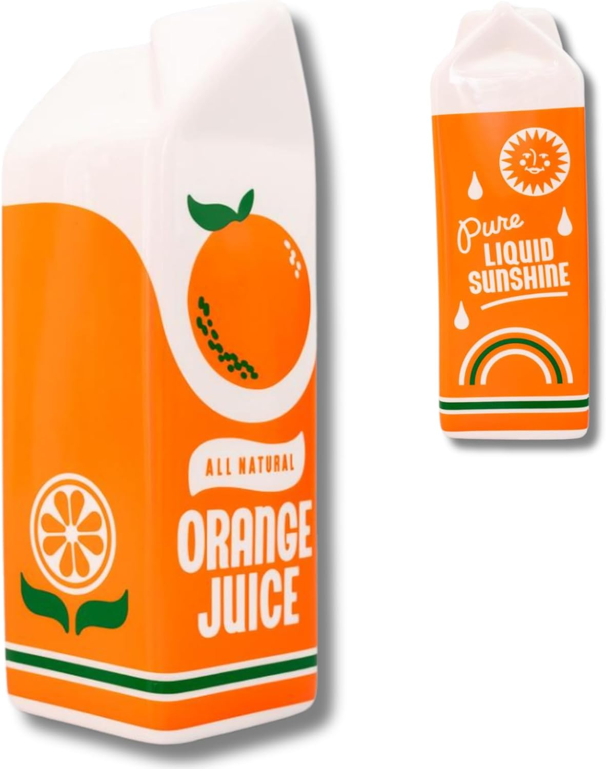 Ban.Do Vintage Inspired Rise and Shine Decorative Ceramic Vase, Unique Home/Kitchen/Office Accent, Orange Juice