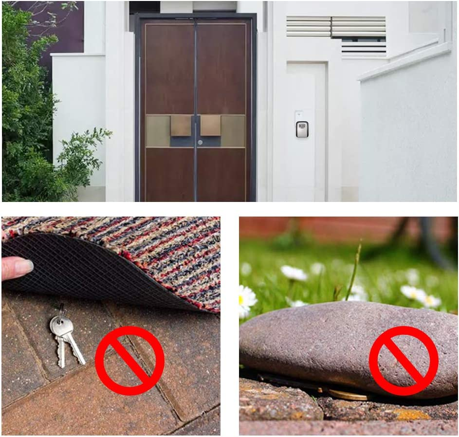 Valuehall Zinc Alloy Wall Mounted Combination Key Safe Storage Box with Slide Cover Lock Box for House Key 4 Digit Combination with Mounting Kit for Hotel Home Garage School V8168 image number 4