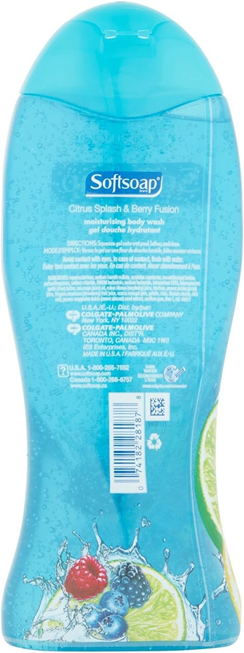Softsoap Moisturizing Body Wash - Citrus Splash & Berry Fusion - Net Wt. 18 FL OZ (532 Ml) per Bottle - Pack of 3 Bottles image number 5