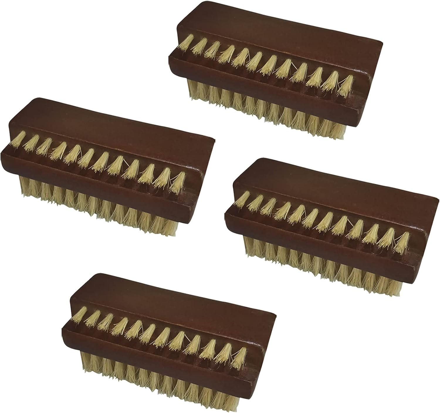 Coralpearl Wooden Nail Brush Cleaner Rosewood Two Sided in Natural 100% Boar Bristle for Cleaning Hand Finger Foot Toe, Fingernail Toenail Scrub Brush for Men Women Kids Manicure Pedicure Care (4)