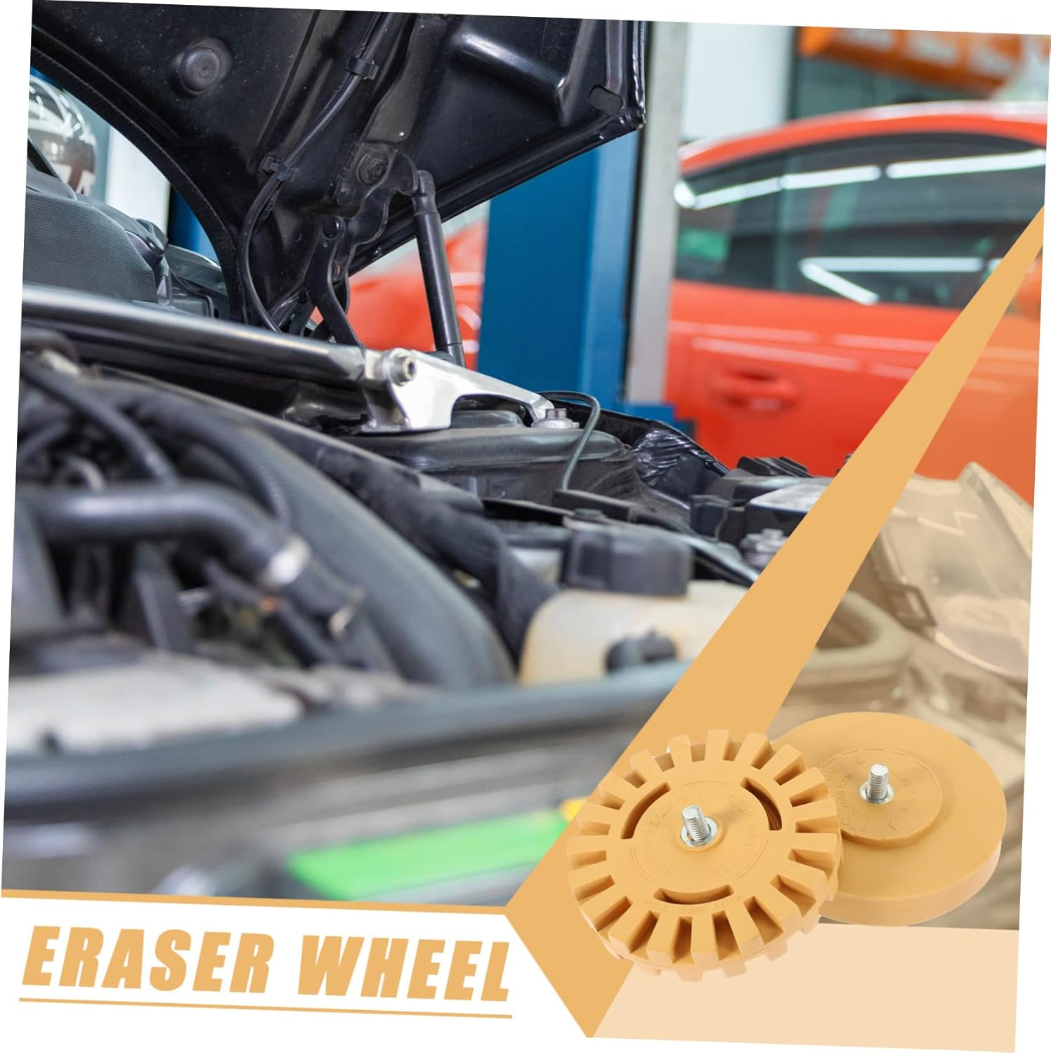 WATIIFUFU Eraser Wheel Decal Remover 2Pcs 100Mm 20Mm Rubber Sticker Remover Tool for Drill Car Adhesive Removal Automotive Detailing Supplies