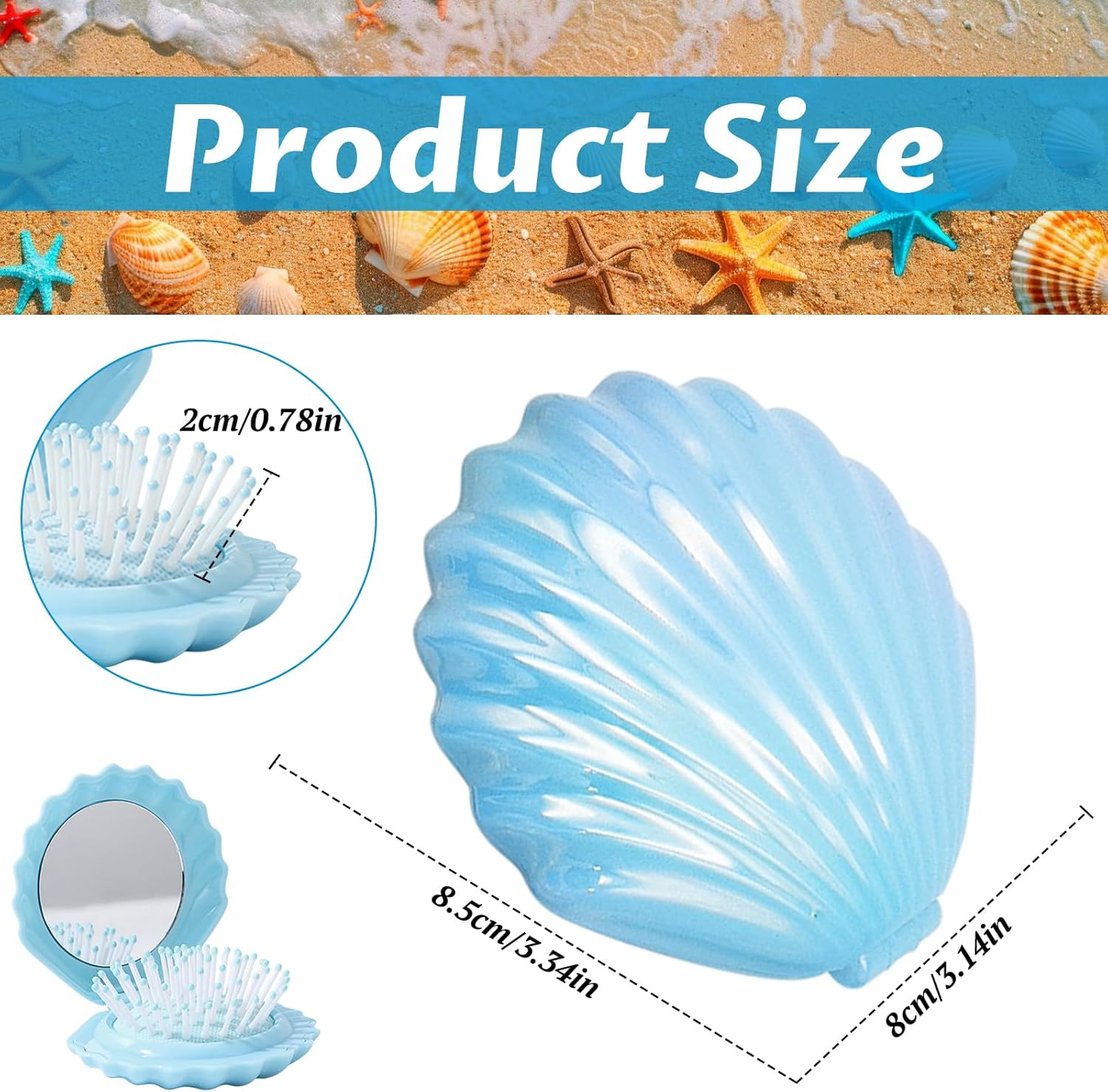 Colorich Mini Hair Brush with Mirror, Foldable Portable Comb, Women, Travel Hair Brush, Small, Portable Hair Styling Tools for Girls and Women image number 6