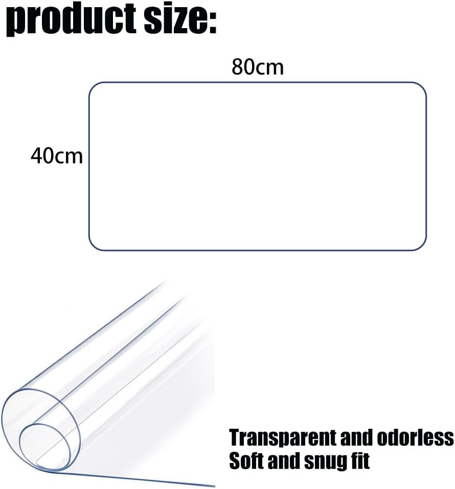 Geli Desk Mat, 1.5Mm Heat Resistant Non-Slip PVC Desk Protector with round Edge, Waterproof Desk Pad Table Protector for Home and Office (80X40Cm)