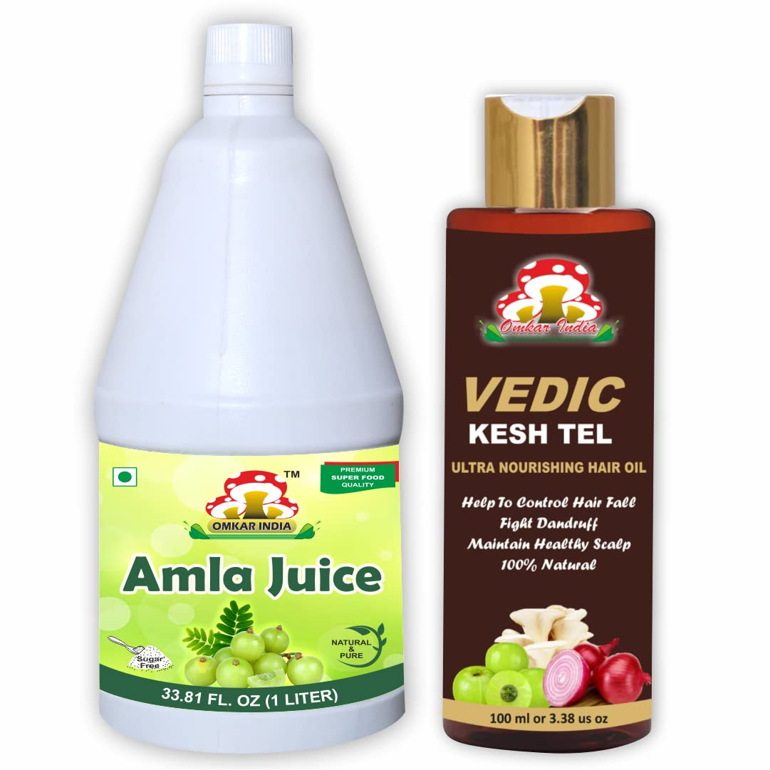 Amla Juice 1000 Ml & Vedic Kesh Tel Hair Oil Combo image number 2