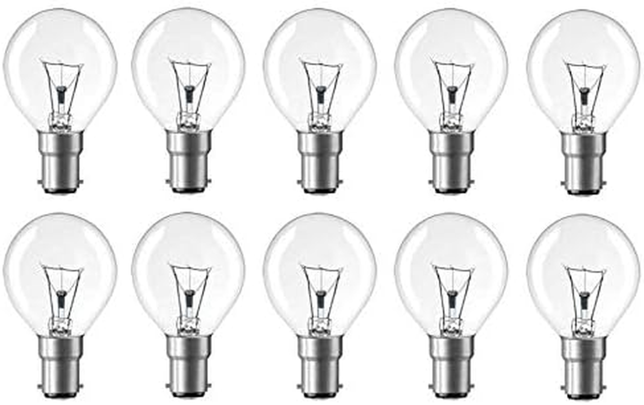 10 X 25W Clear Fancy round Light Globes Bulbs B15 Small Bayonet Cap Incandescent image number 1