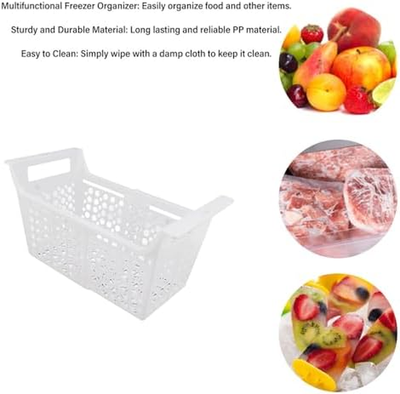 Chest Freezer Organizer Bins, Freezer Refrigerator Basket, Freezer Basket Replacement, up to 15KG, Expandable Large Stackable Wire Baskets for Organization and (S (For image number 4