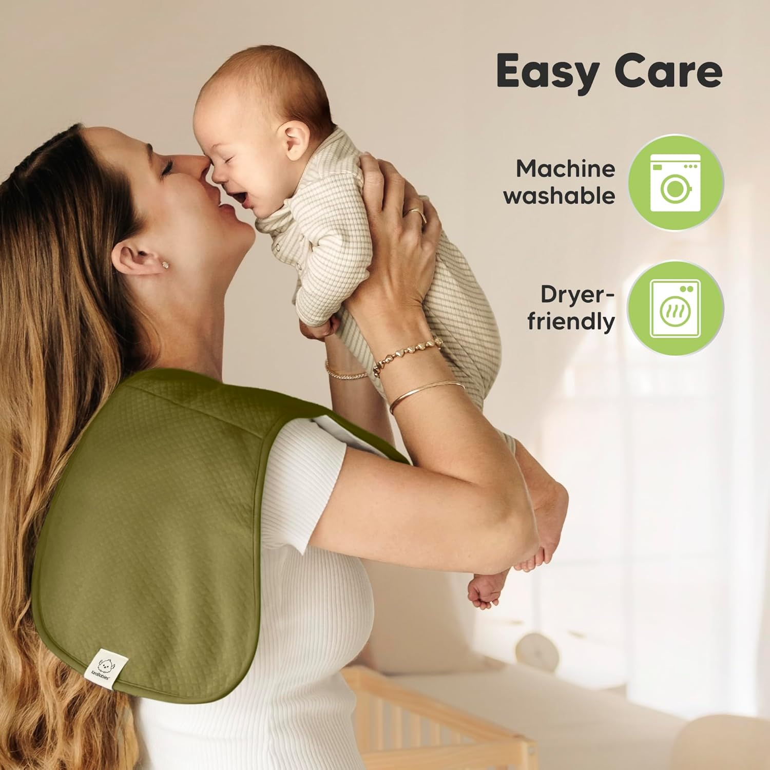 Keababies 5-Pack Organic Burp Cloths Baby Girl, Boy - Extra Large, Absorbent Baby Burp Cloths, Soft Burping Cloths for Babies, Newborn Burp Clothes, Cotton Burp Rags, Neutral Thick Burp Cloth (Basic) image number 1