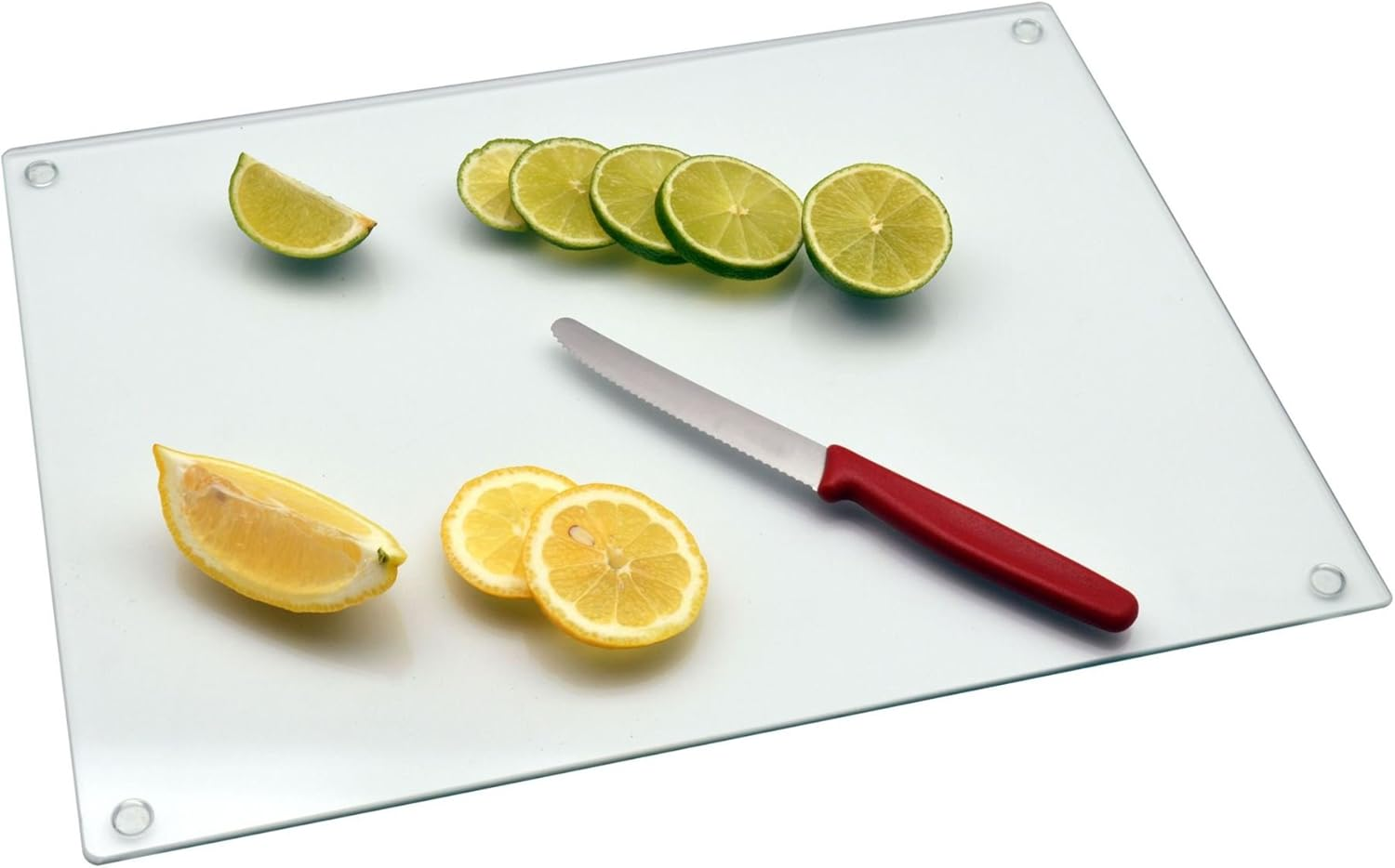 Harbour Housewares Glass Chopping Board - 40X30Cm - Clear - Medium Dining Place Mats Cutting Mat Worktop Saver for Kitchen Cooking, Baking, Vegetable Preparation