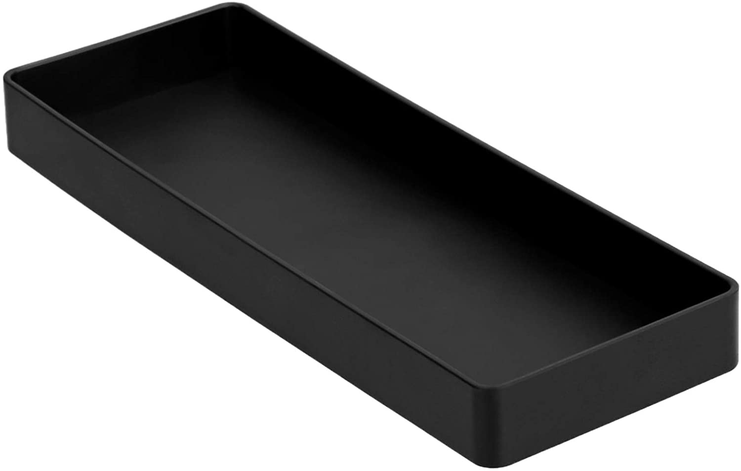 Amazon Basics Plastic Desk Organizer - Half Accessory Tray, Black