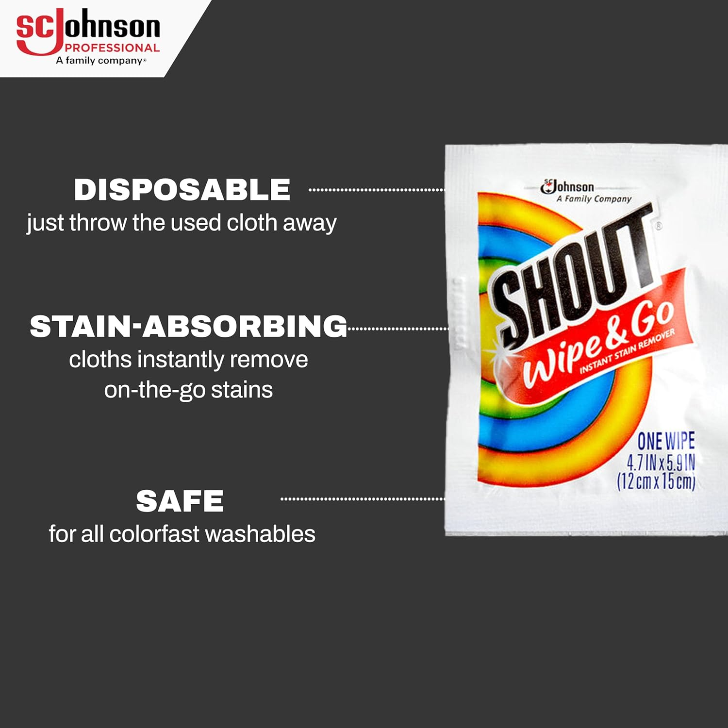 Shout Instant Stain Remover Towelette Wipes (80 Count) image number 6