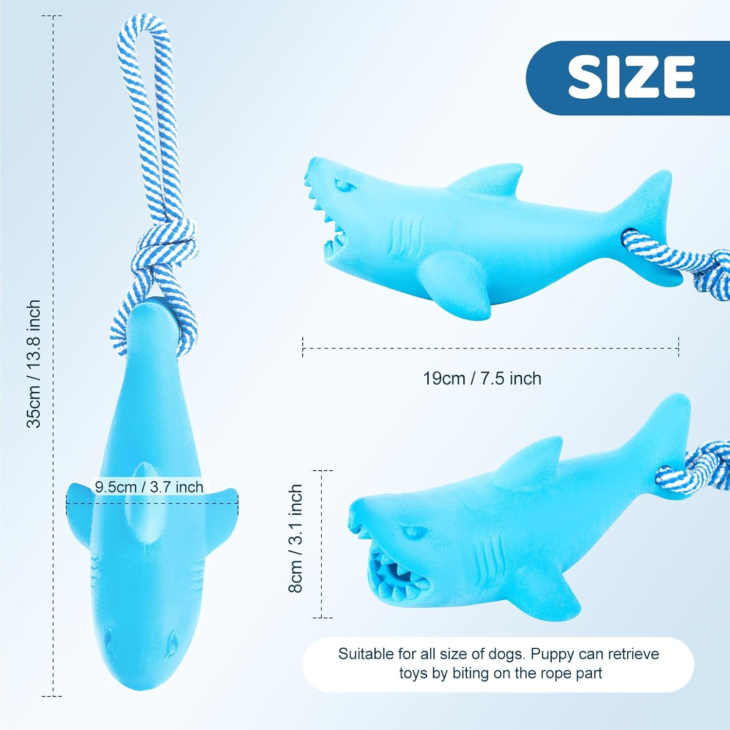 Floating Toy for Aggressive Chewers - Interactive Fetch & Play Dog Beach Toy Set: Shark + Dino image number 3