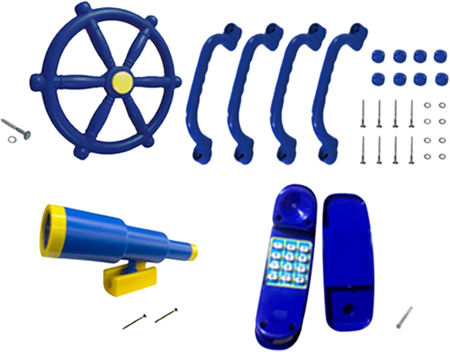 Outdoor Garden Toy Playground Toy Set Swingset Playground Accessories Steering Wheel Toy for Treehouse Outdoor Swing Set Climbing Frame, Style B, Multi